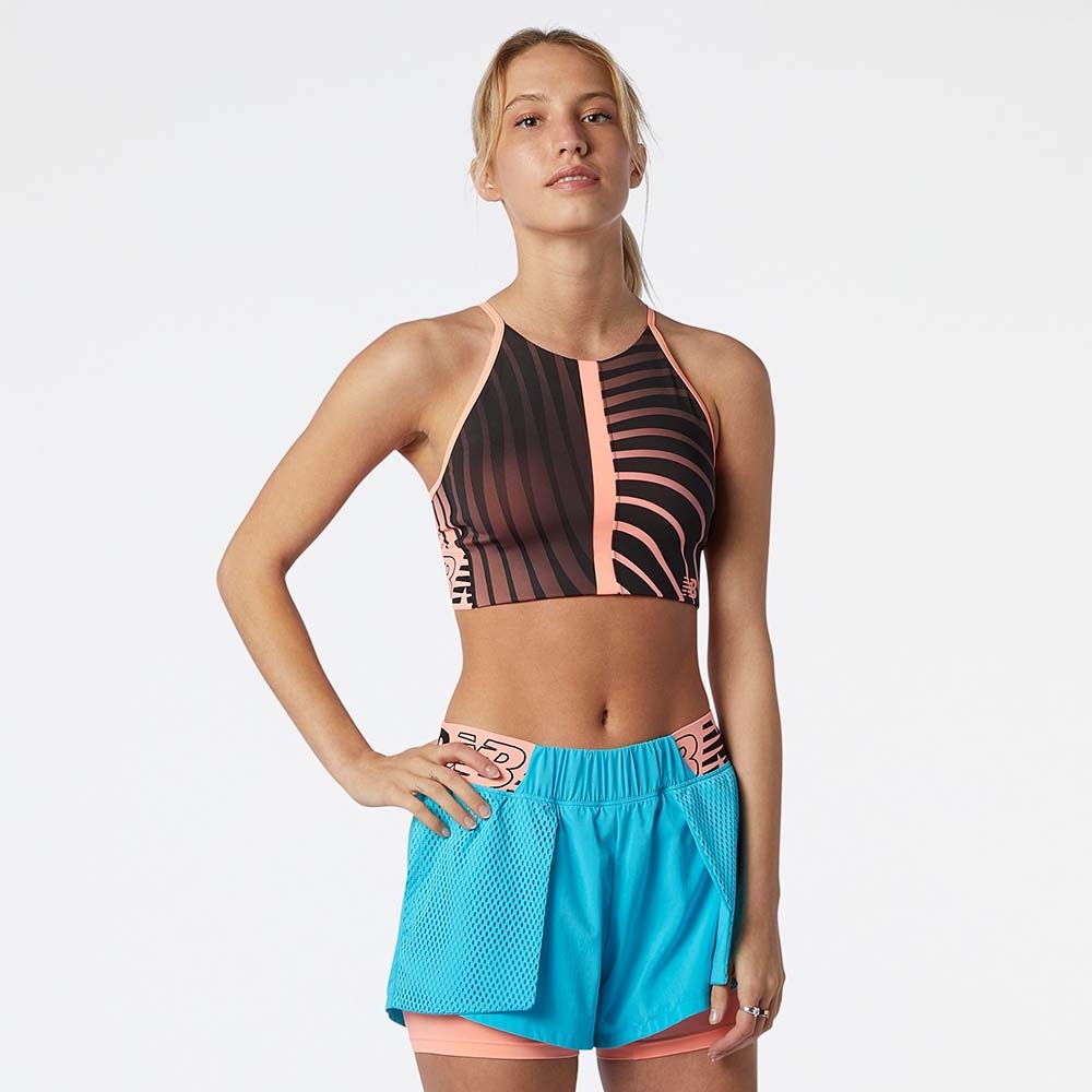 New Balance Crop Top Relentless Printed WT11194, Coral, swatch