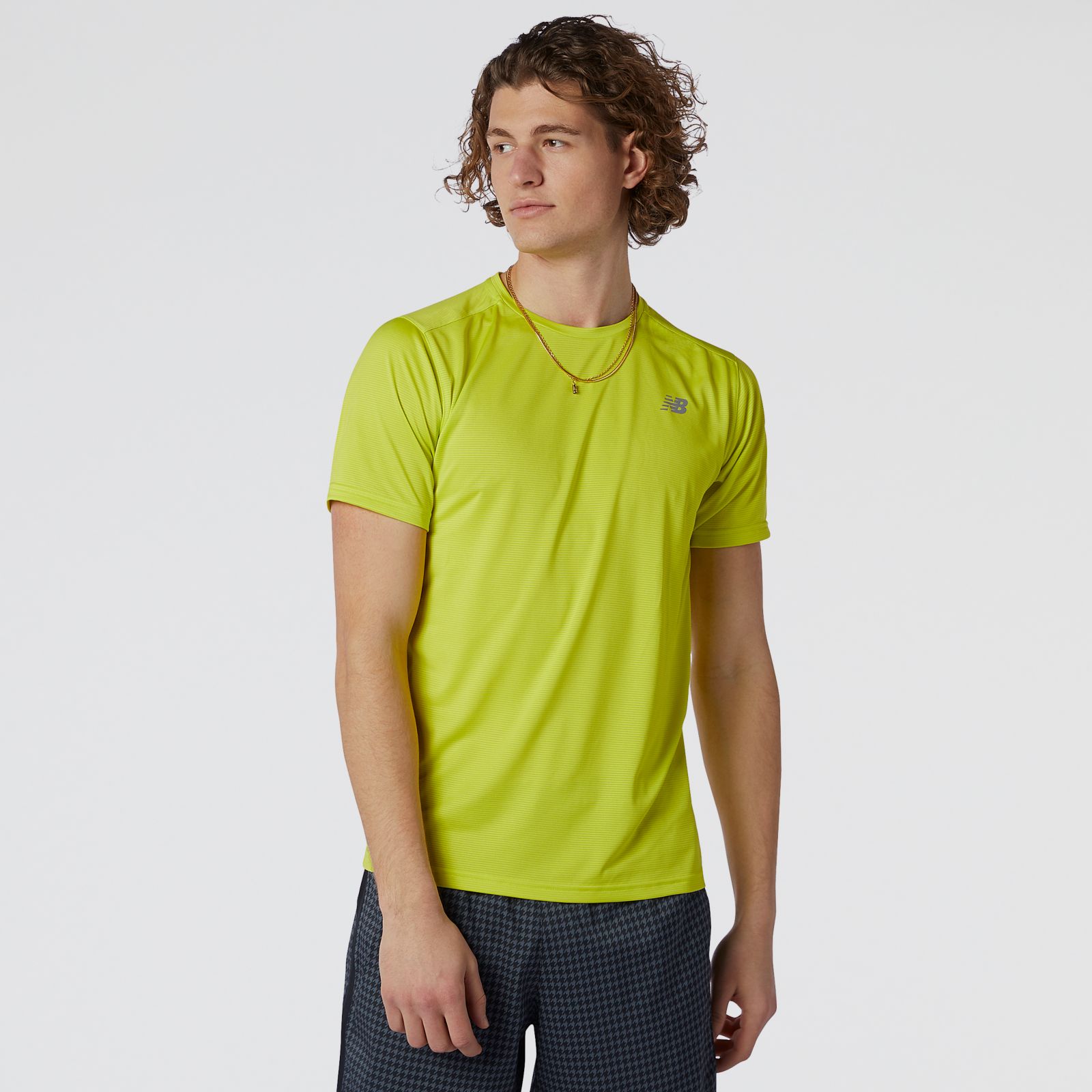 New Balance Accelerate Short Sleeve MT03203, Lime, swatch