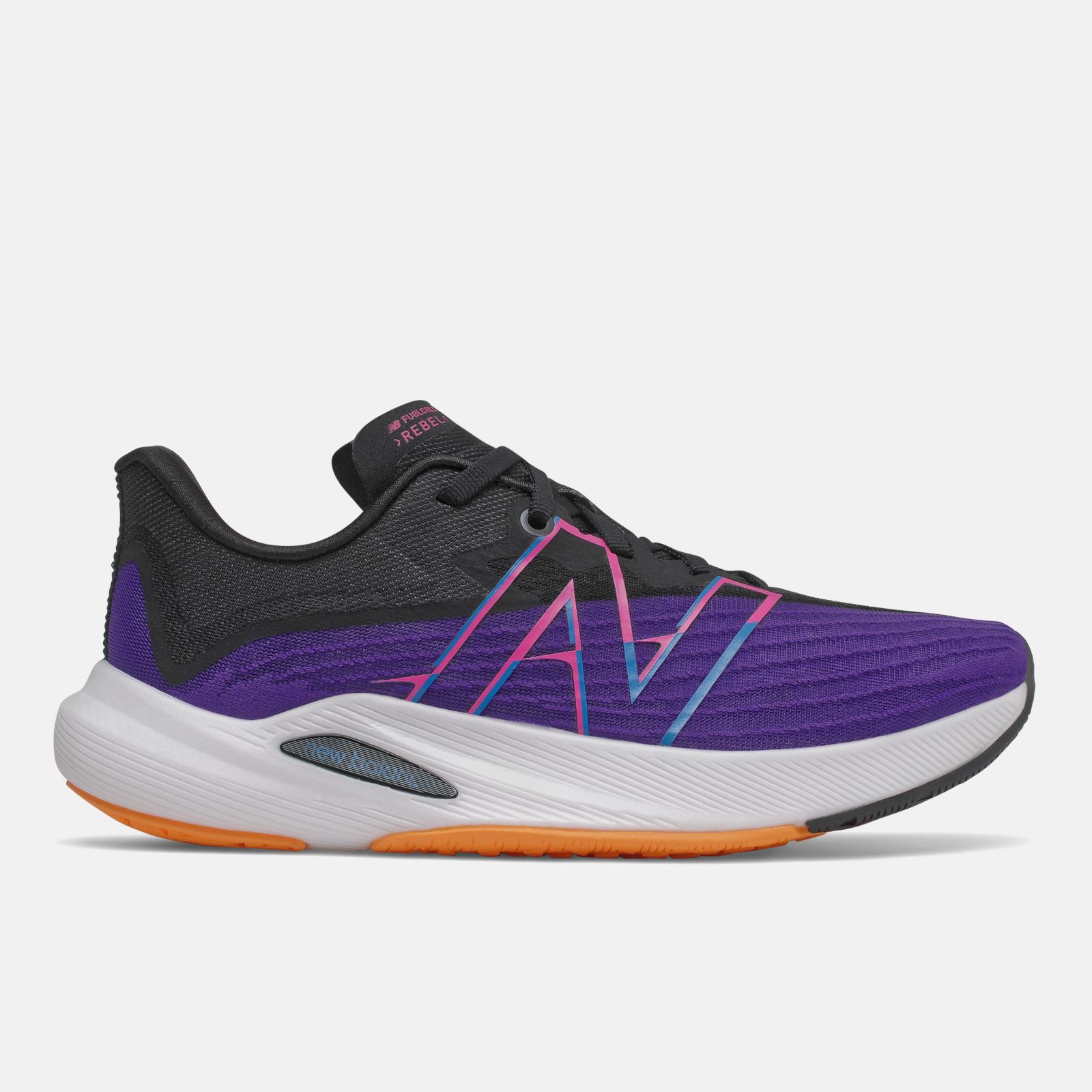 New Balance FuelCell Rebel v2, Black/Purple, swatch