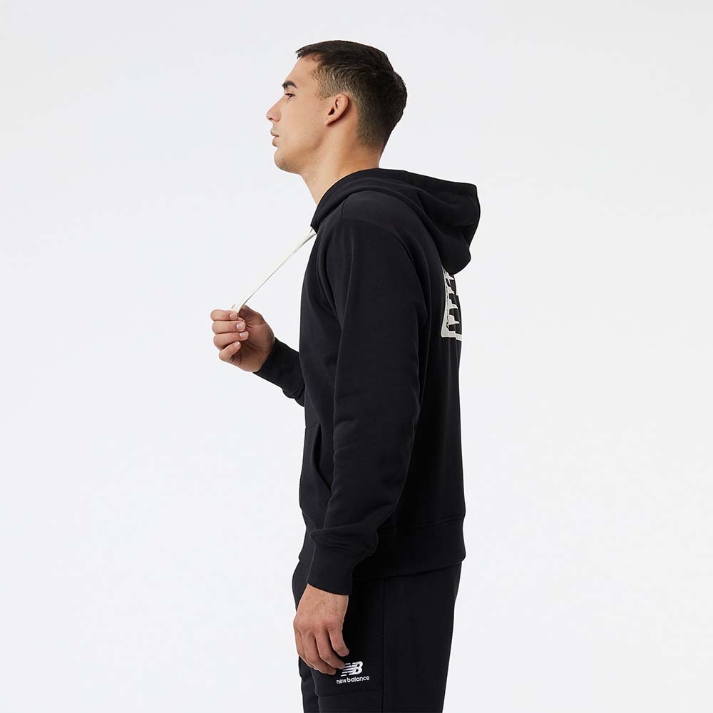 New Balance MT23511BK  NB Ess Fleece Hoodi, Black, large