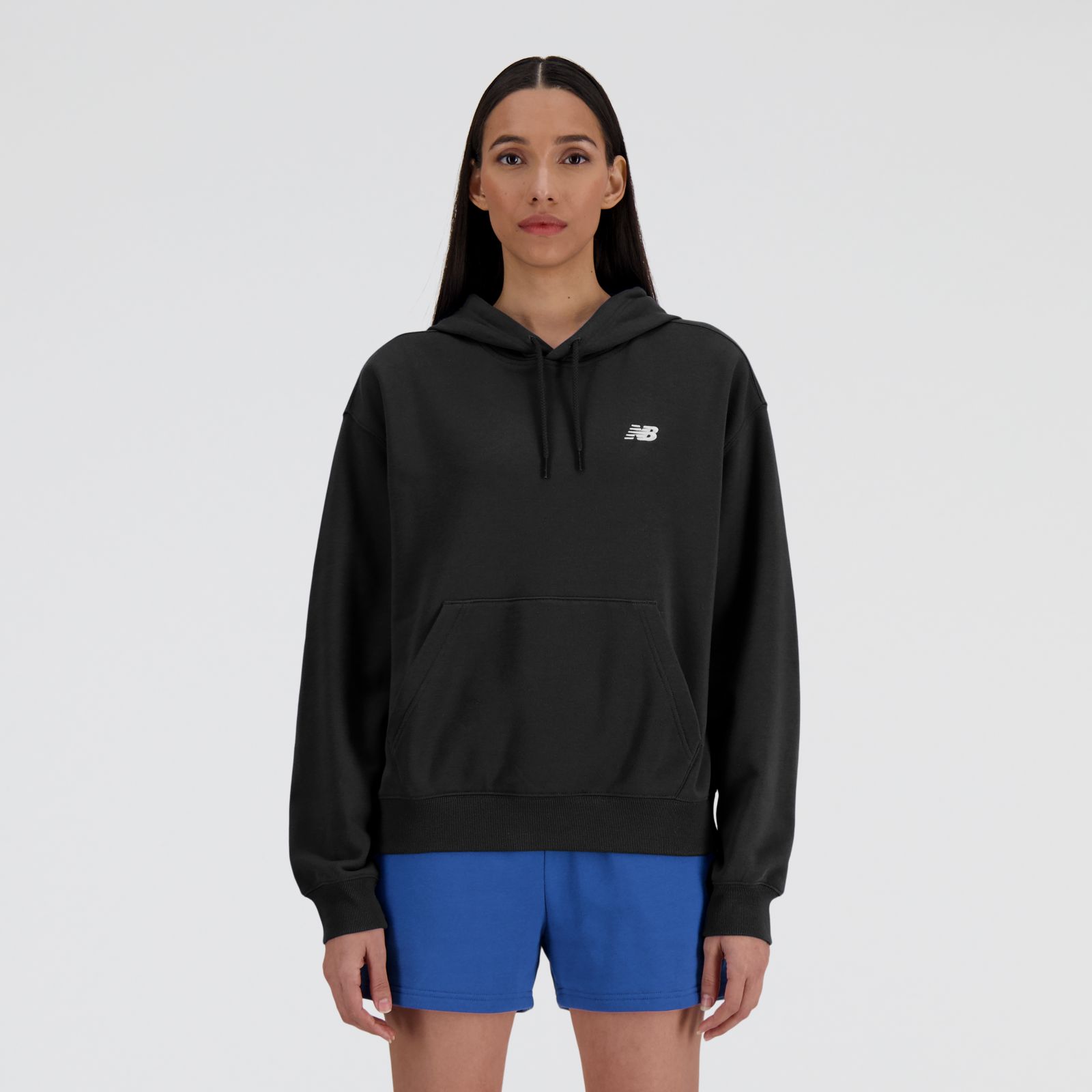 New Balance Buzo Sport Essentials French Terry Hoodie WTA41507, Black, swatch