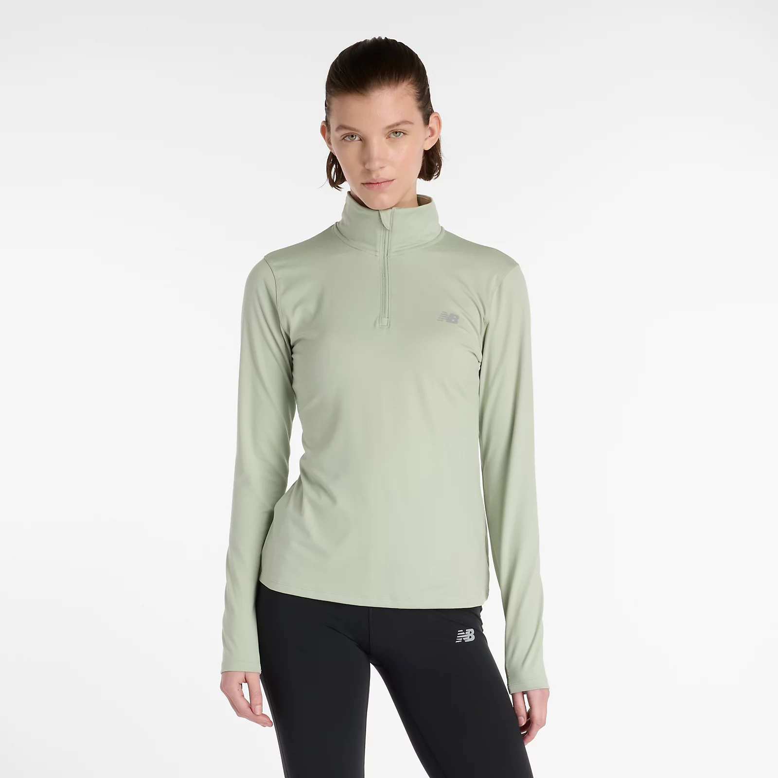 New Balance Buzo Sport Essentials Space Dye Quarter Zip WT41150, Garter Snake, swatch