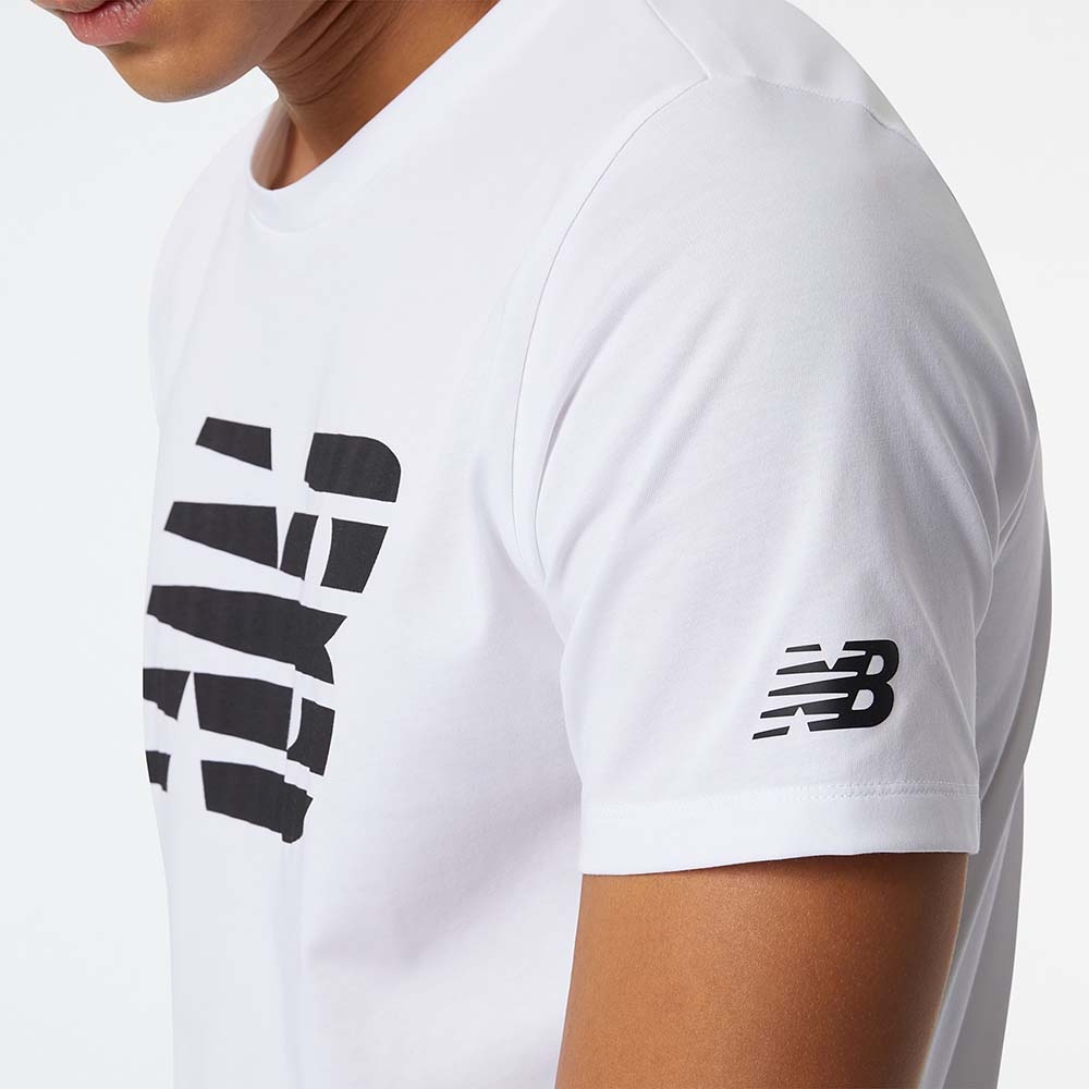 New Balance Remera Graphic Heathertech MT11071, White, large