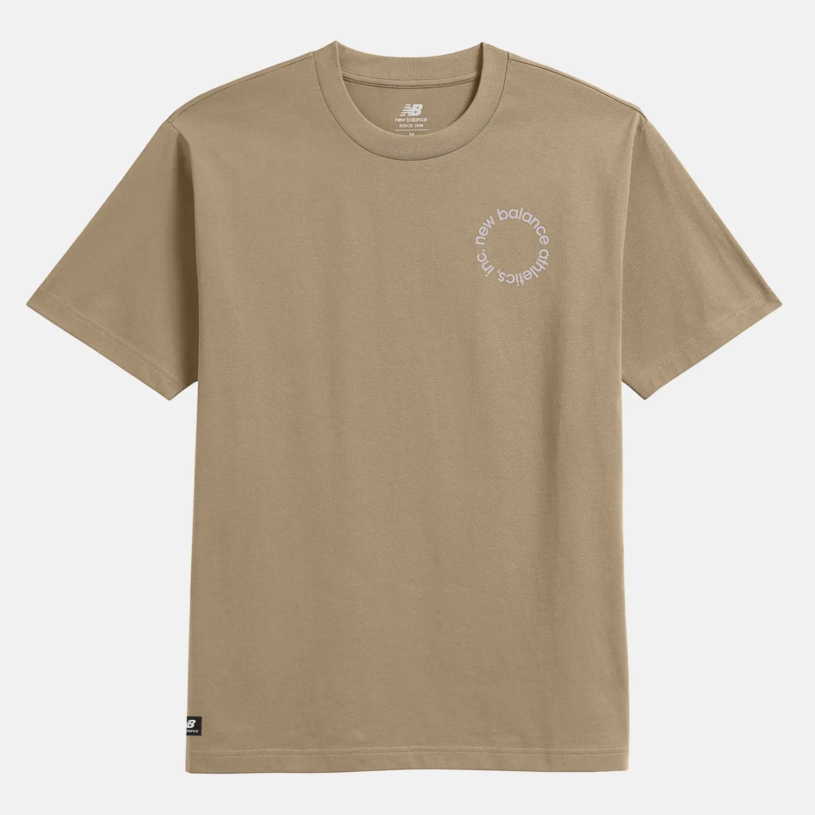 New Balance Remera QT Circular Logo AMT31575, beige, swatch