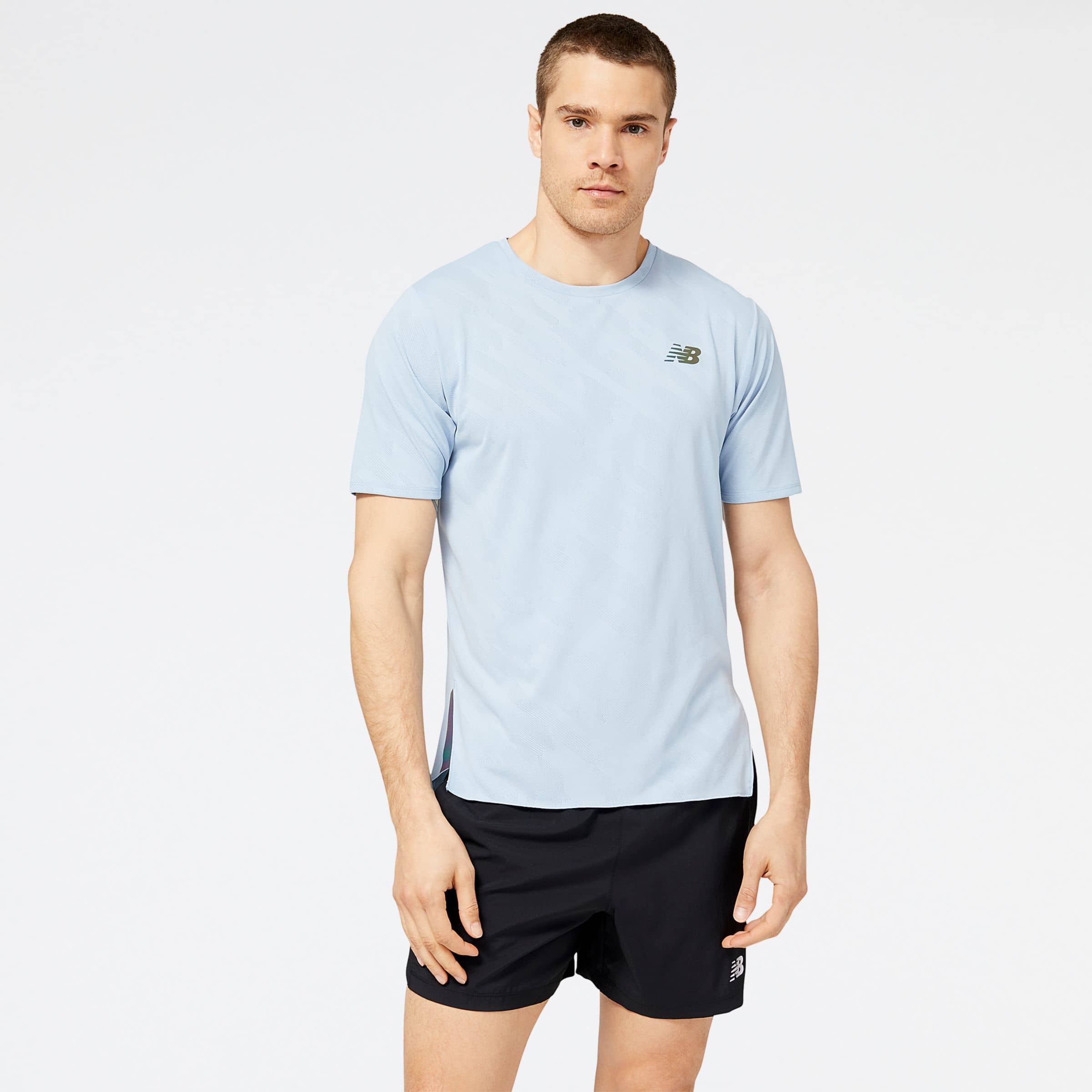 New Balance Remera Q Speed Jacquard MT23281, Sky blue, swatch