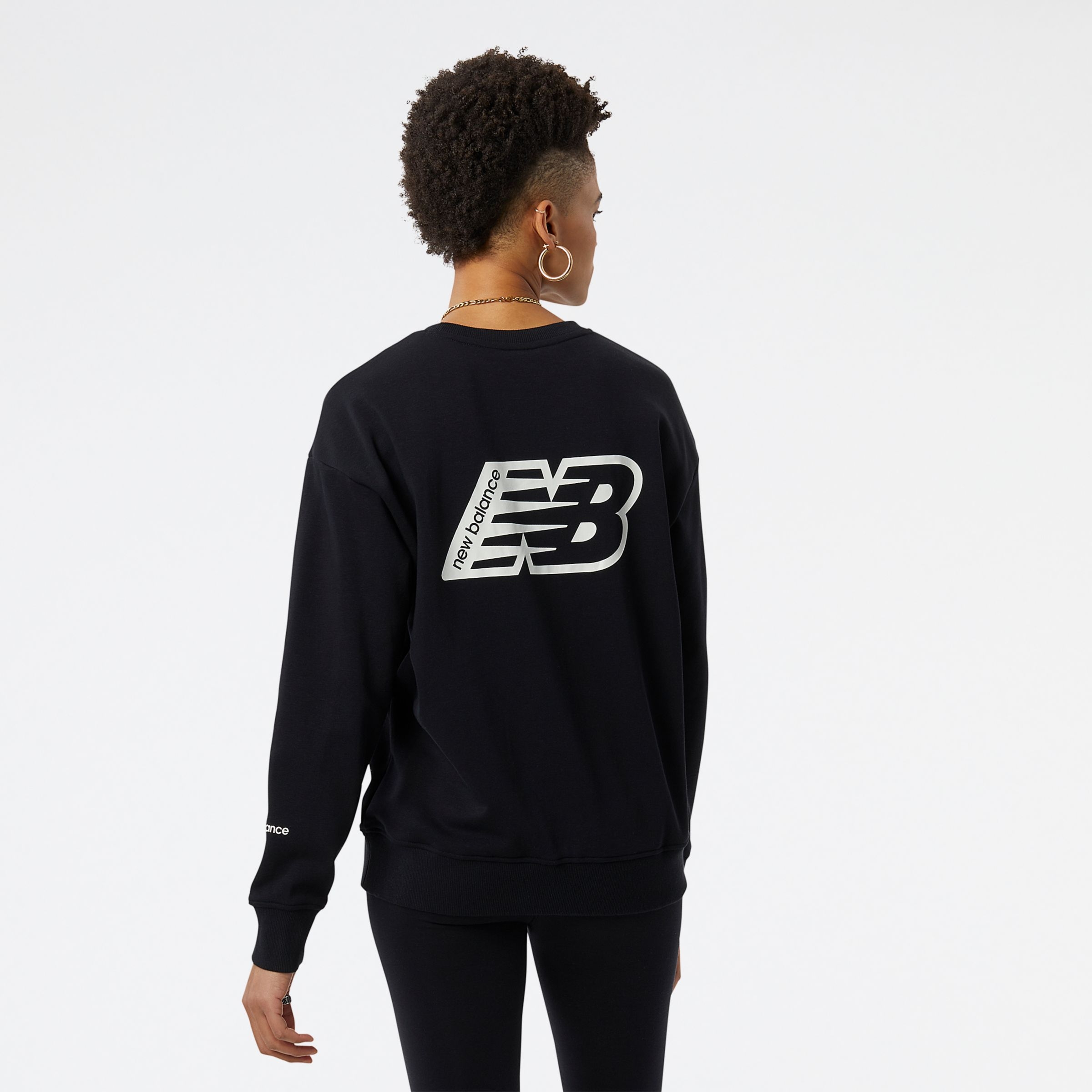 New Balance WT23514BK  NB Essentials Crew, Black, large