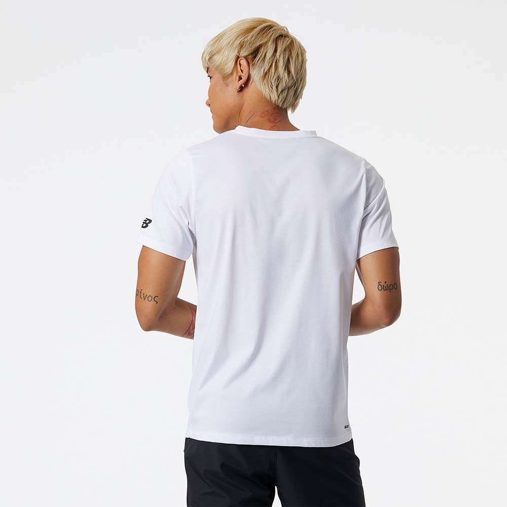 New Balance Remera Graphic Heathertech MT11071, White, large