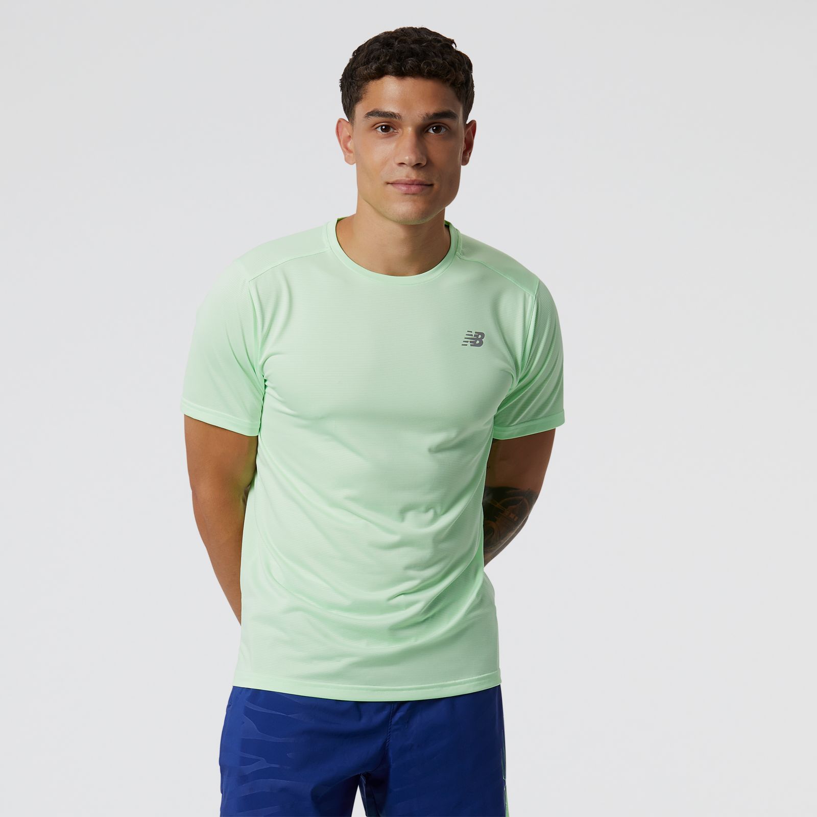 New Balance Accelerate Short Sleeve MT03203, Light green, swatch