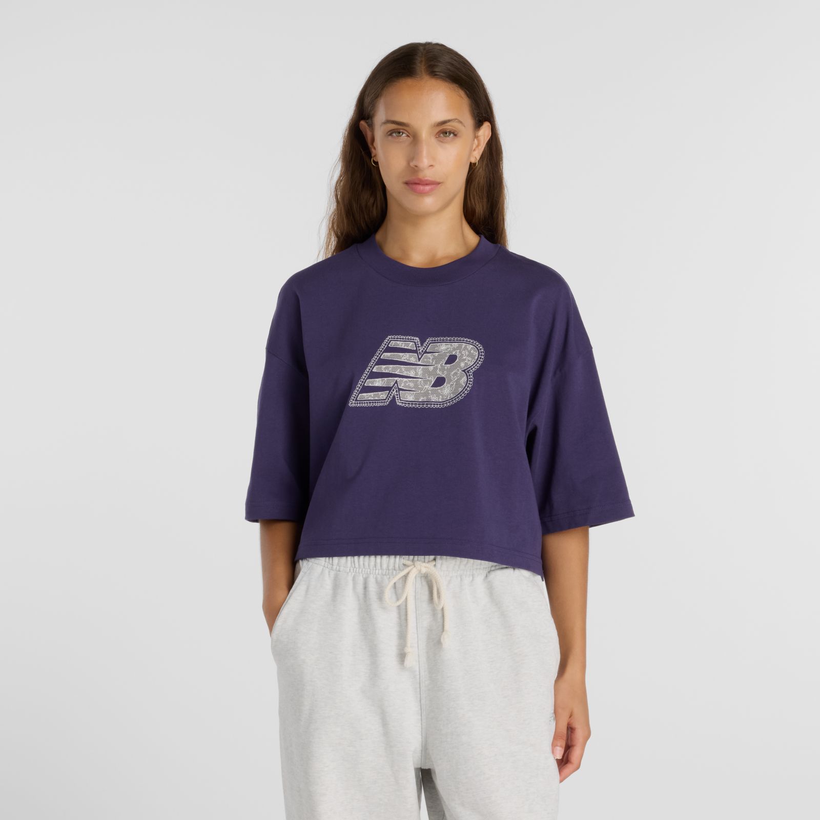 New Balance Remera Lace NB WT61G0IY, Boysenberry, swatch