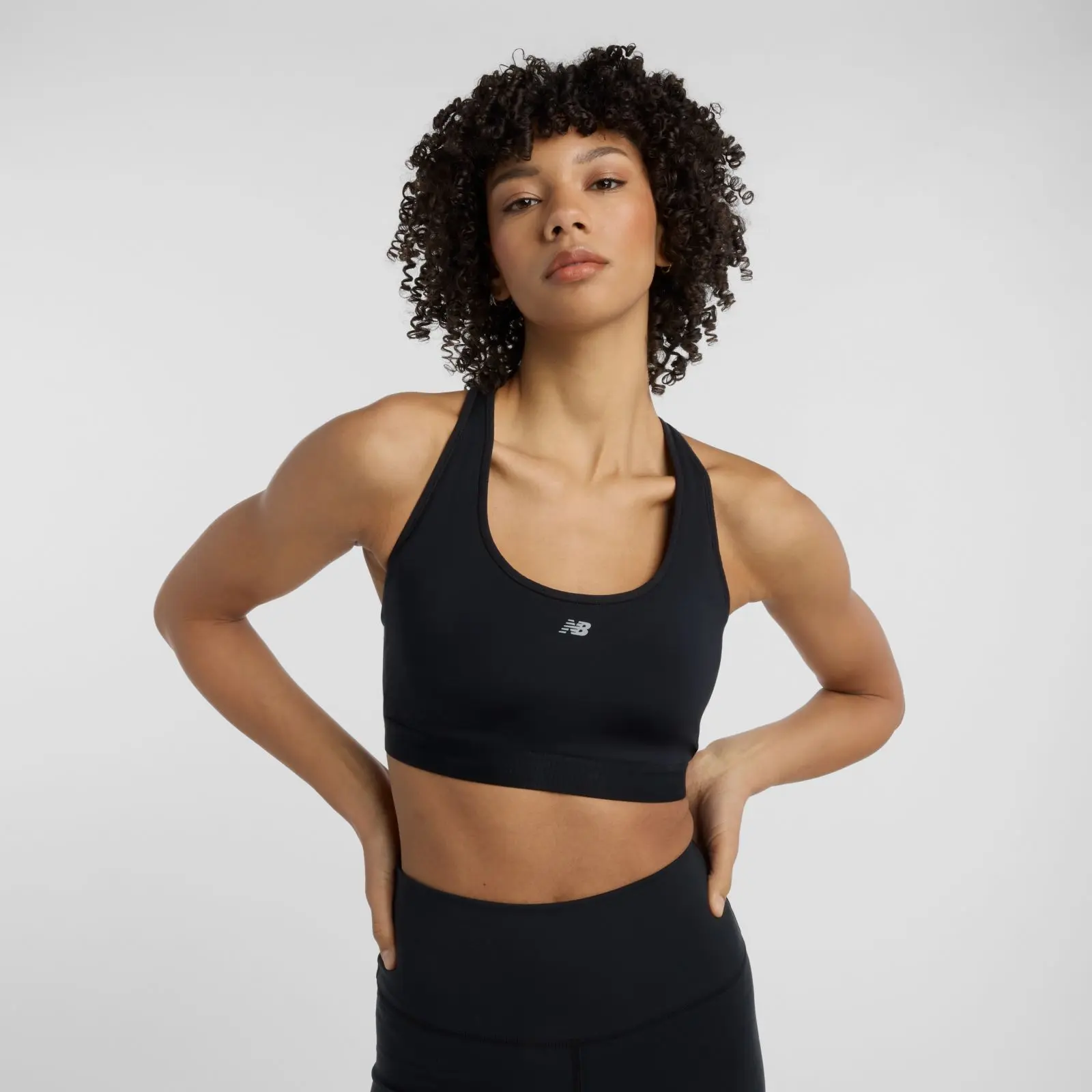 New Balance Crop Top NB Essential Run Bra WB51032, Black, swatch