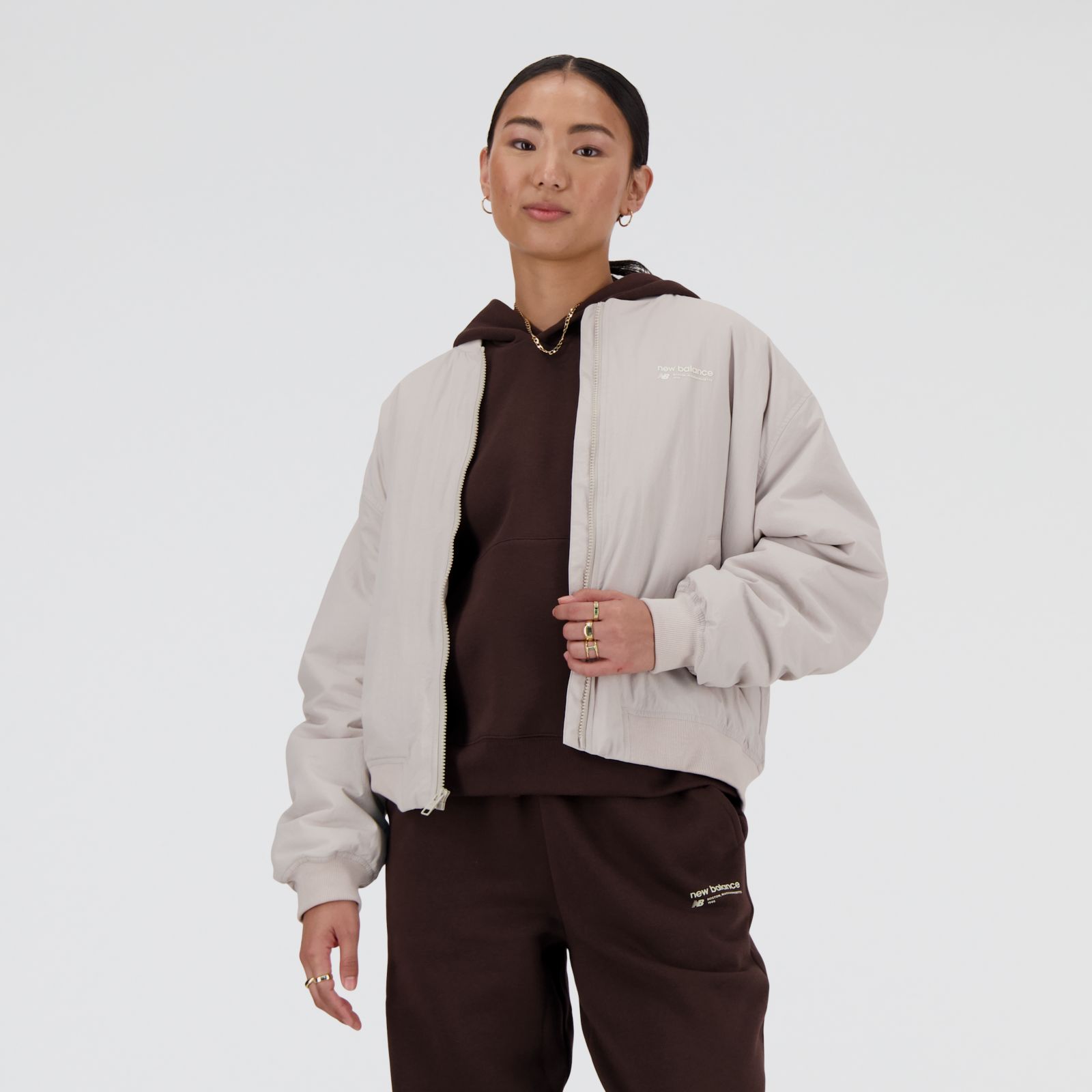 New Balance Campera Linear Heritage Woven Bomber WJ33507, Light grey, swatch