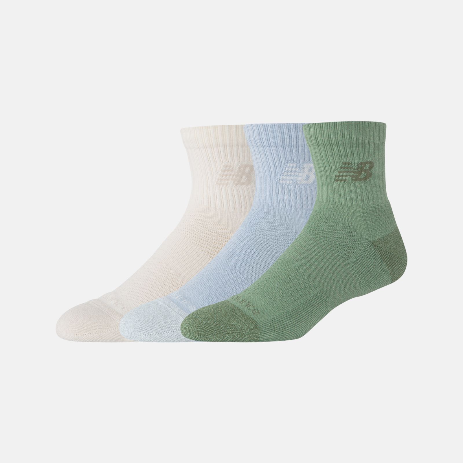 New Balance Medias Active QTR Socks Pack x3 LAS35204, Oregano, swatch