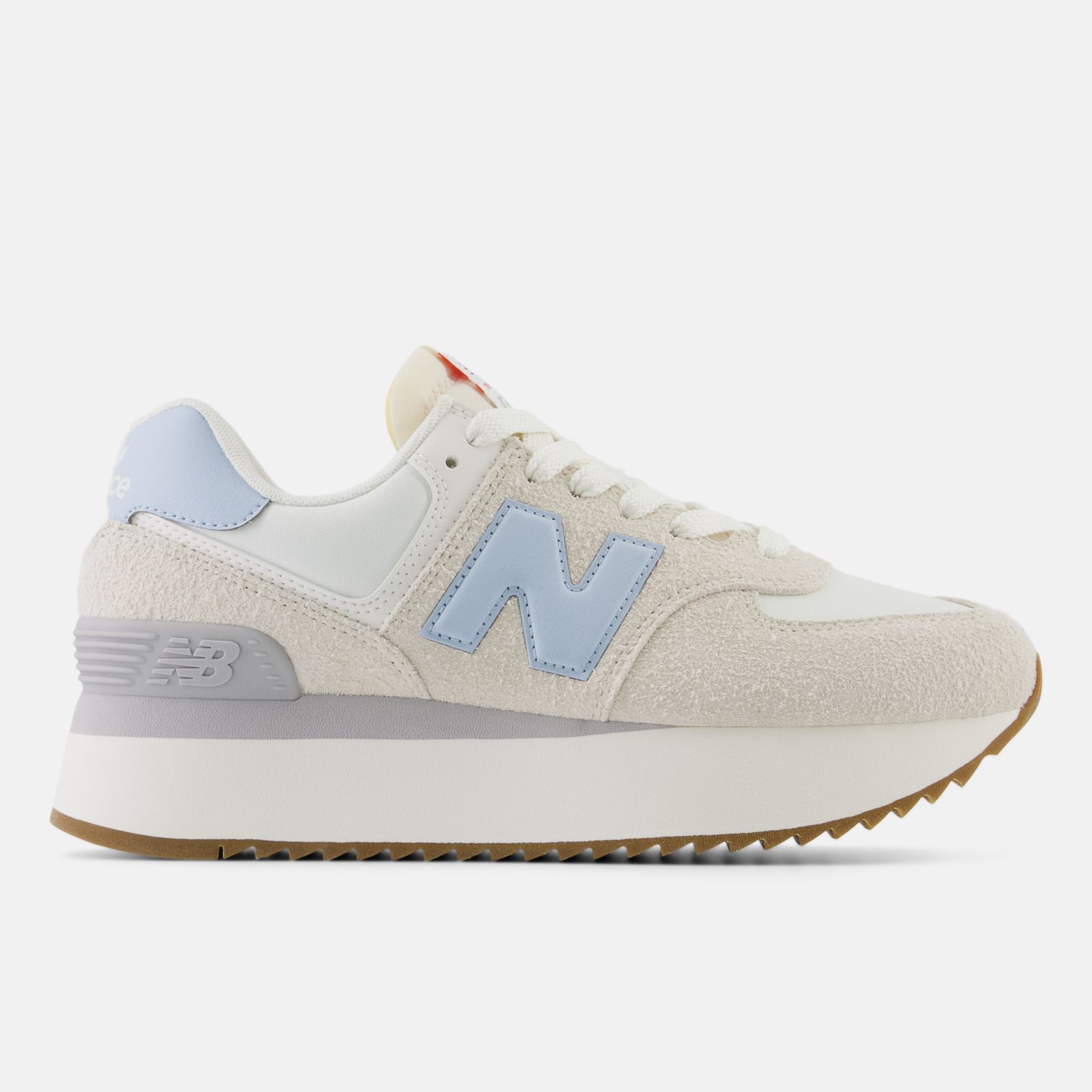 New Balance 574 +, Moonbeam/Light blue, swatch