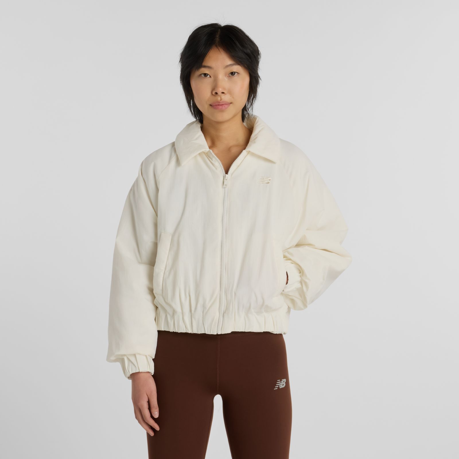 New Balance Campera Woven Bomber  WJ61D8YX, Sea Salt, swatch