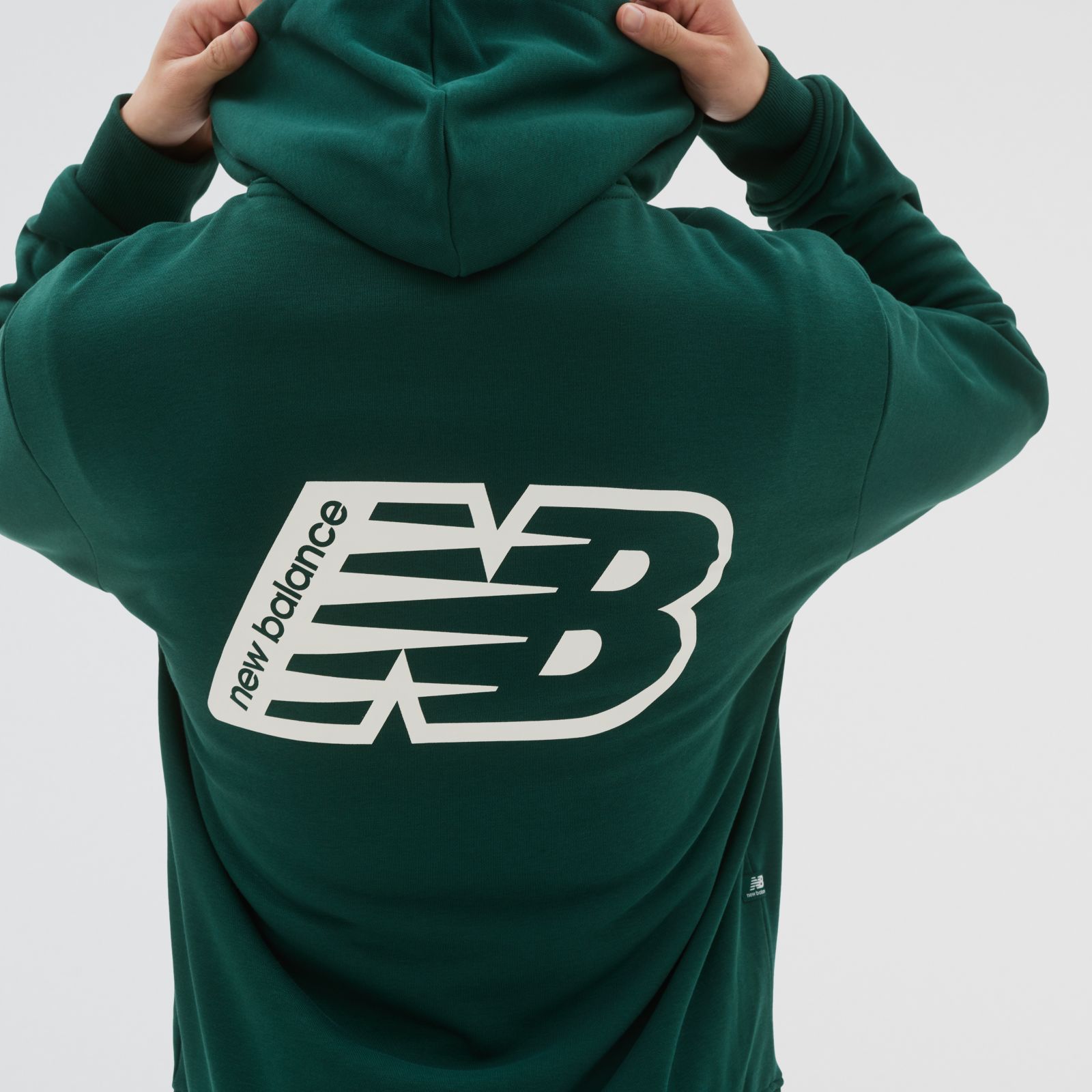 New Balance MT23511NWG  NB Ess Fleece Hood, Green, large