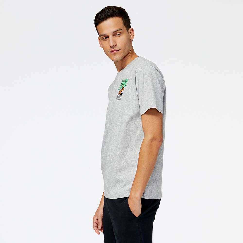 New Balance MT21567AG NB ESS GREY DAY TEE, Grey, large