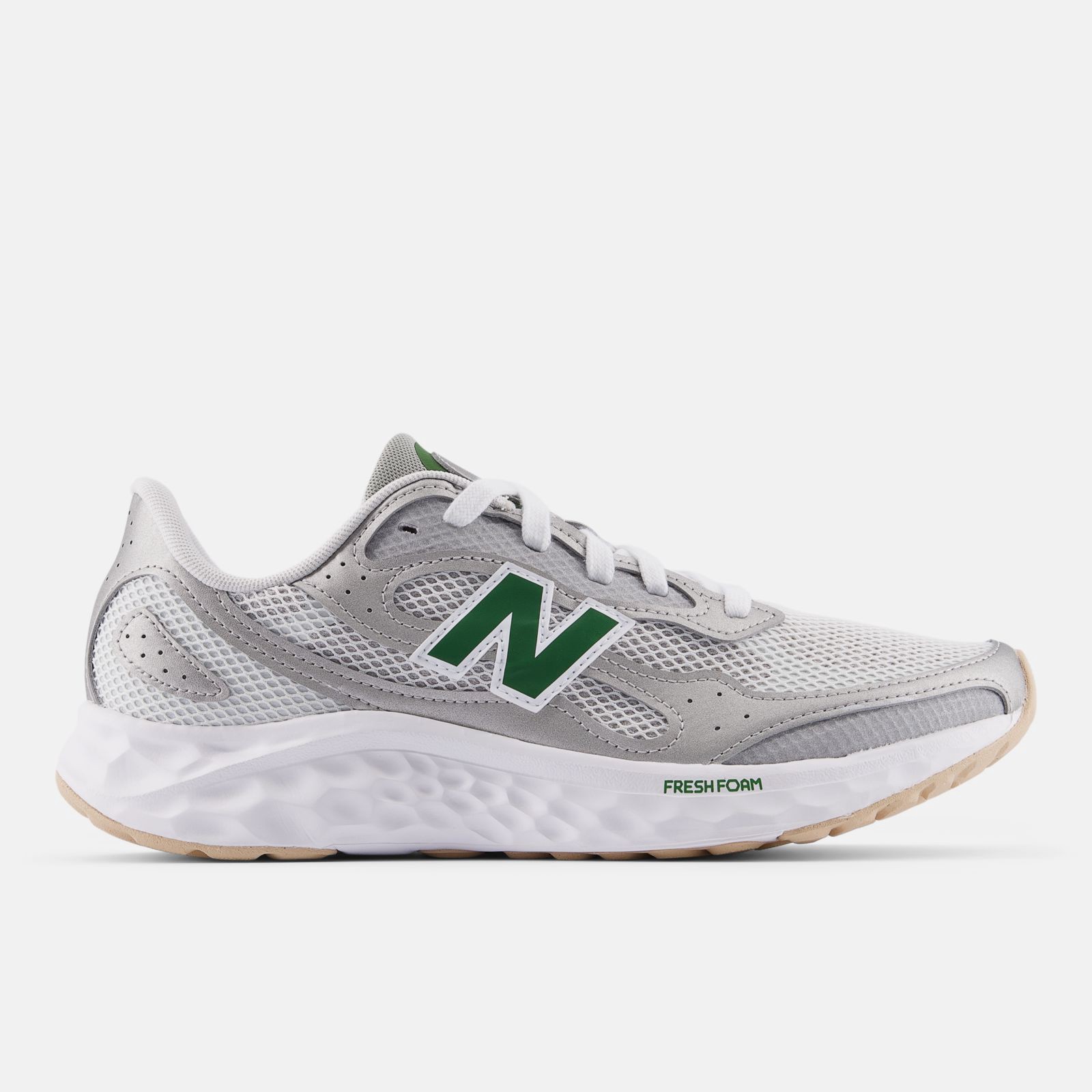 New Balance Fresh Foam Arishi v4, Raincloud/Silver Metallic/Dark Alpine Green, swatch
