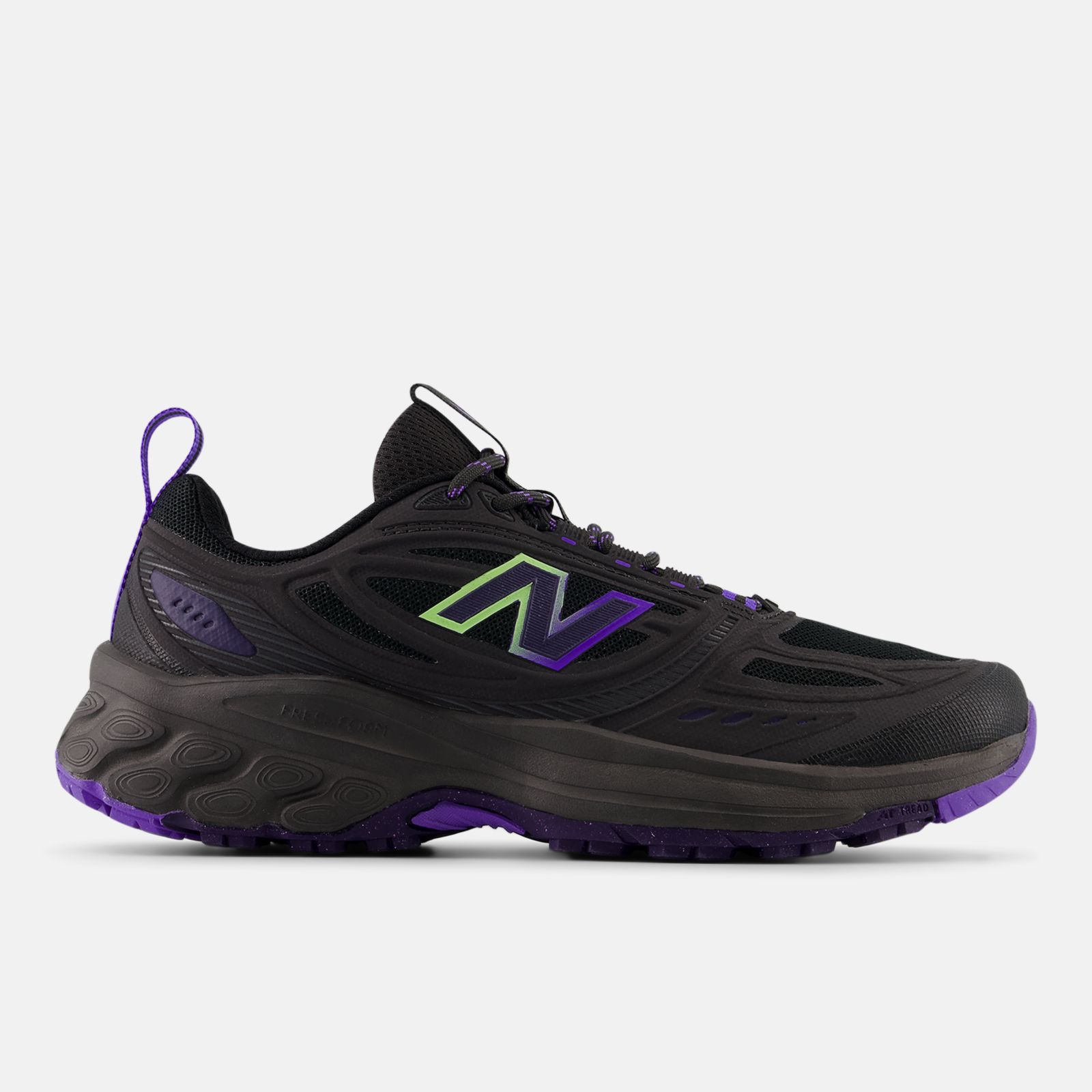 New Balance Fresh Foam 410 v9, Black/Electric Indigo/Afterglow, swatch
