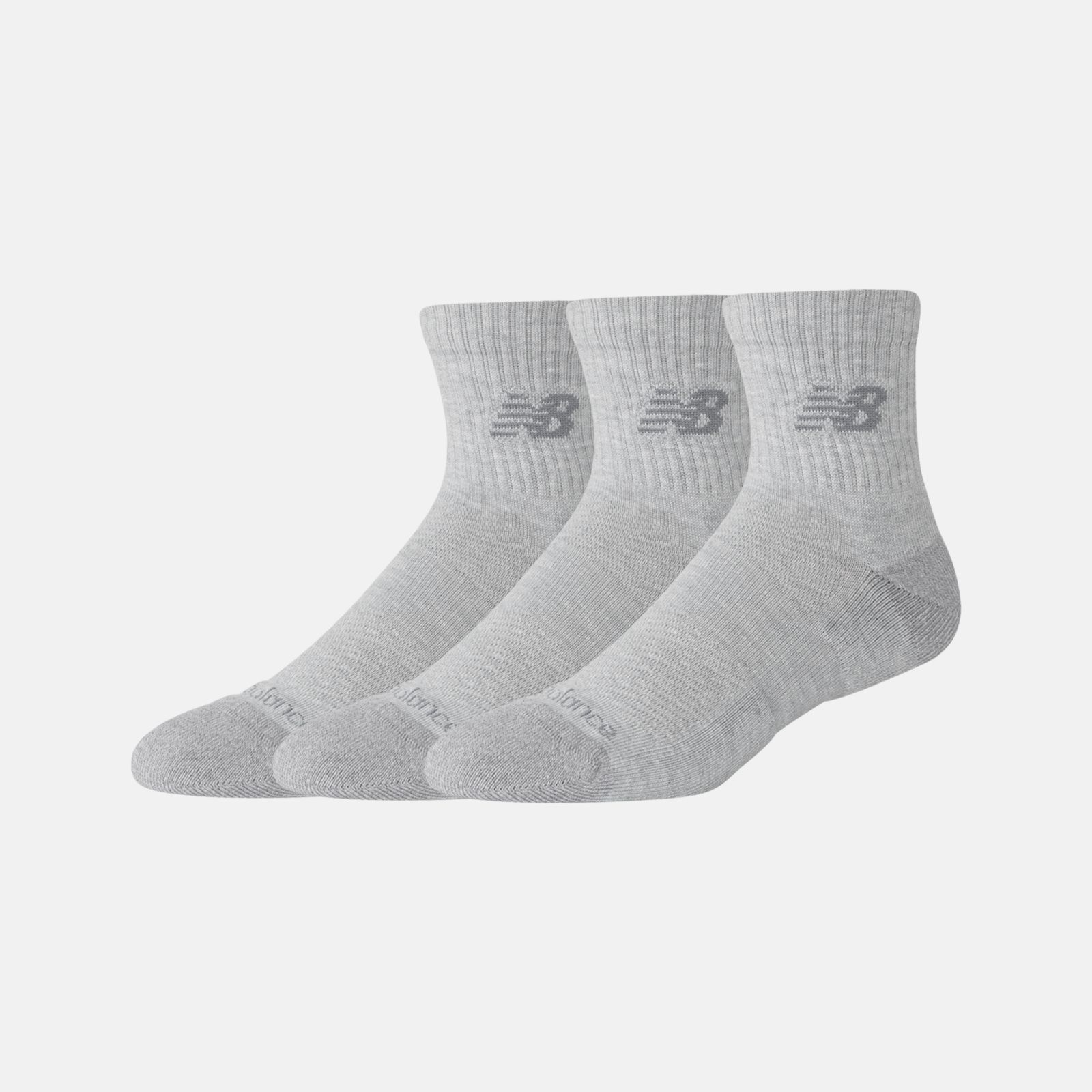 New Balance Medias Active QTR Socks Pack x3 LAS35204, Athletic Grey Heather, swatch