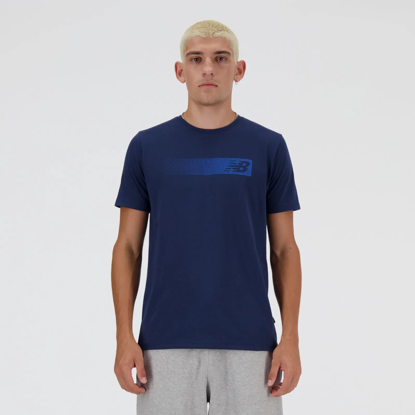 New Balance Remera Sport Essentials Heathertech Graphic MT41071, Navy, swatch