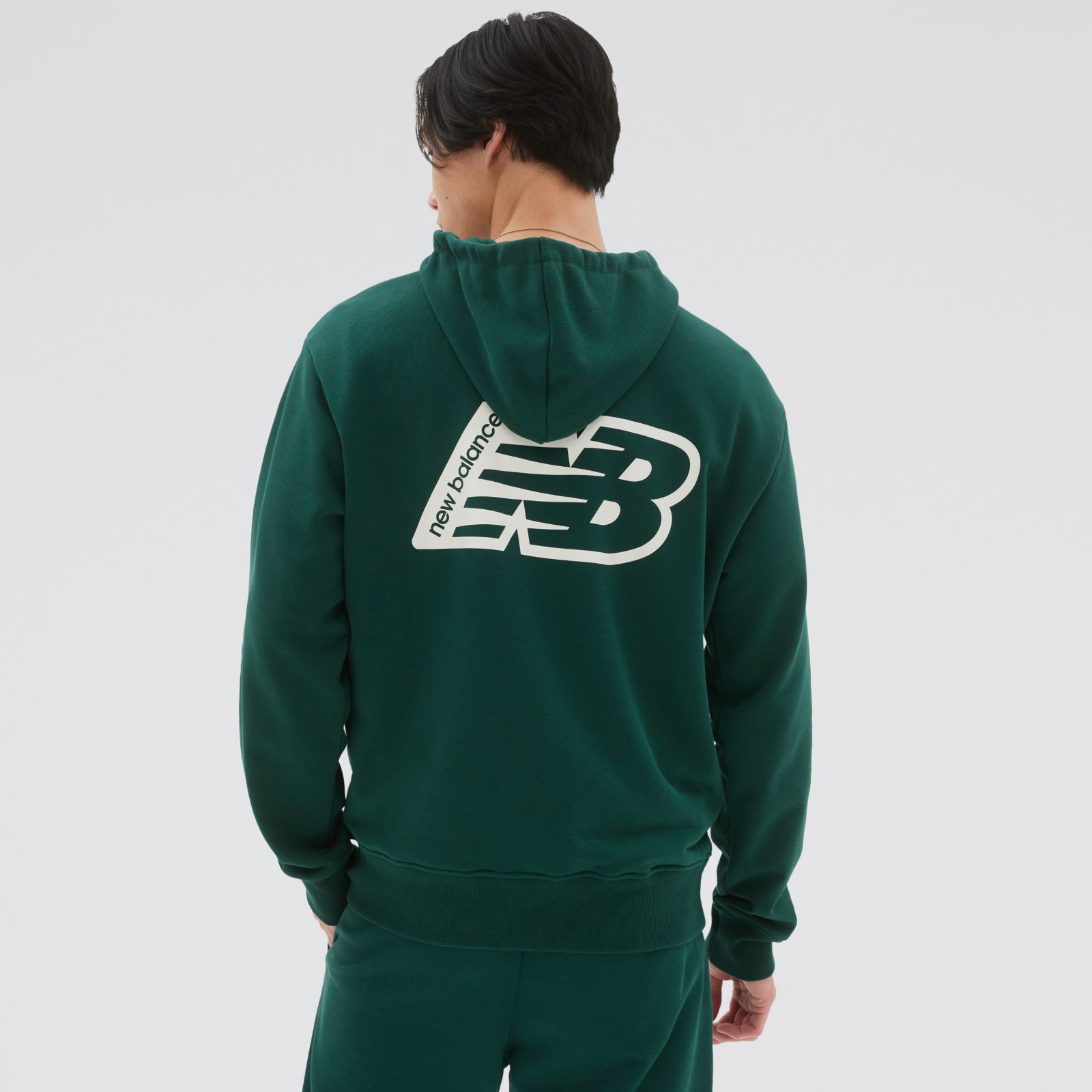 New Balance MT23511NWG  NB Ess Fleece Hood, Green, large