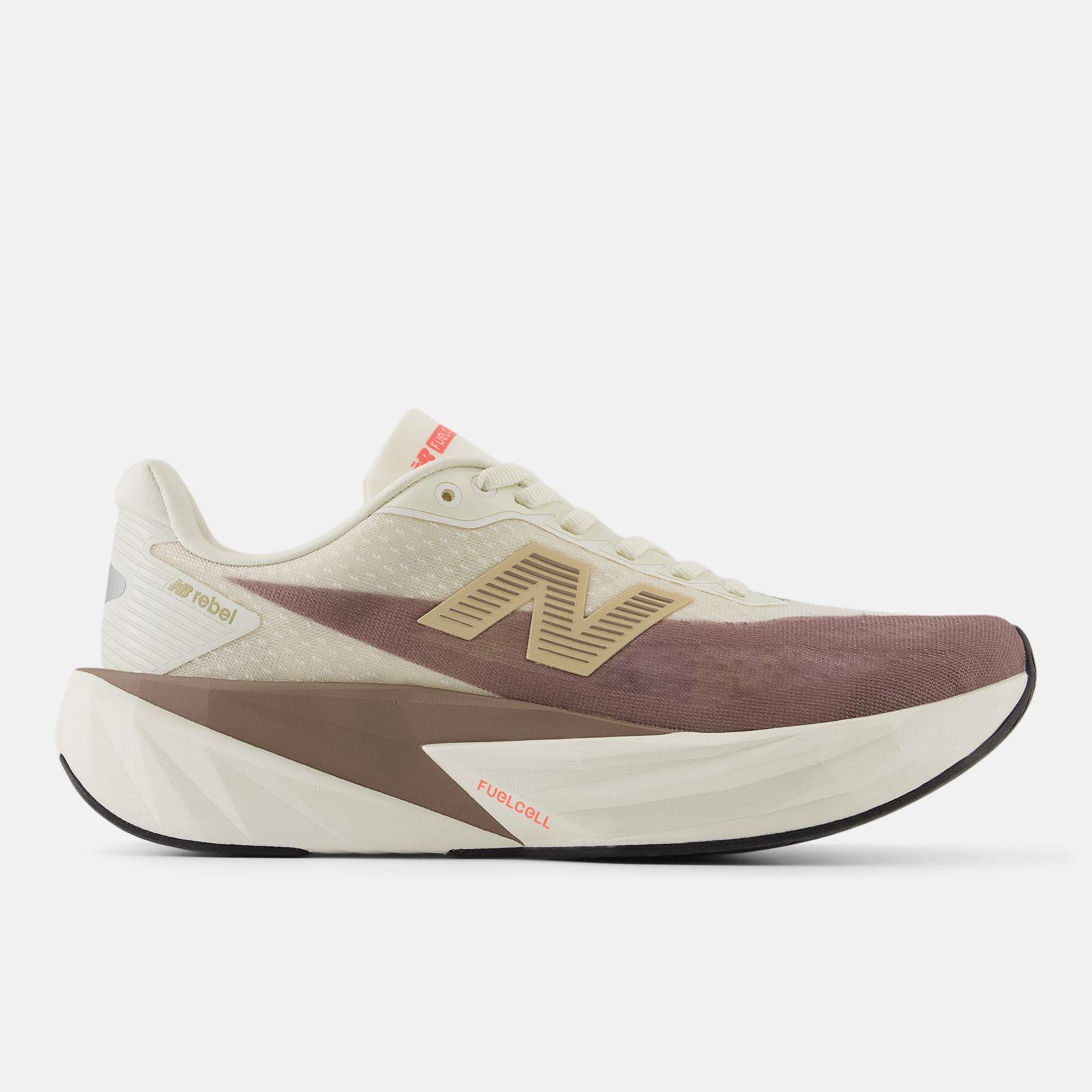 New Balance FuelCell Rebel v5, Angora/Earth Shadow/Sea Salt, swatch