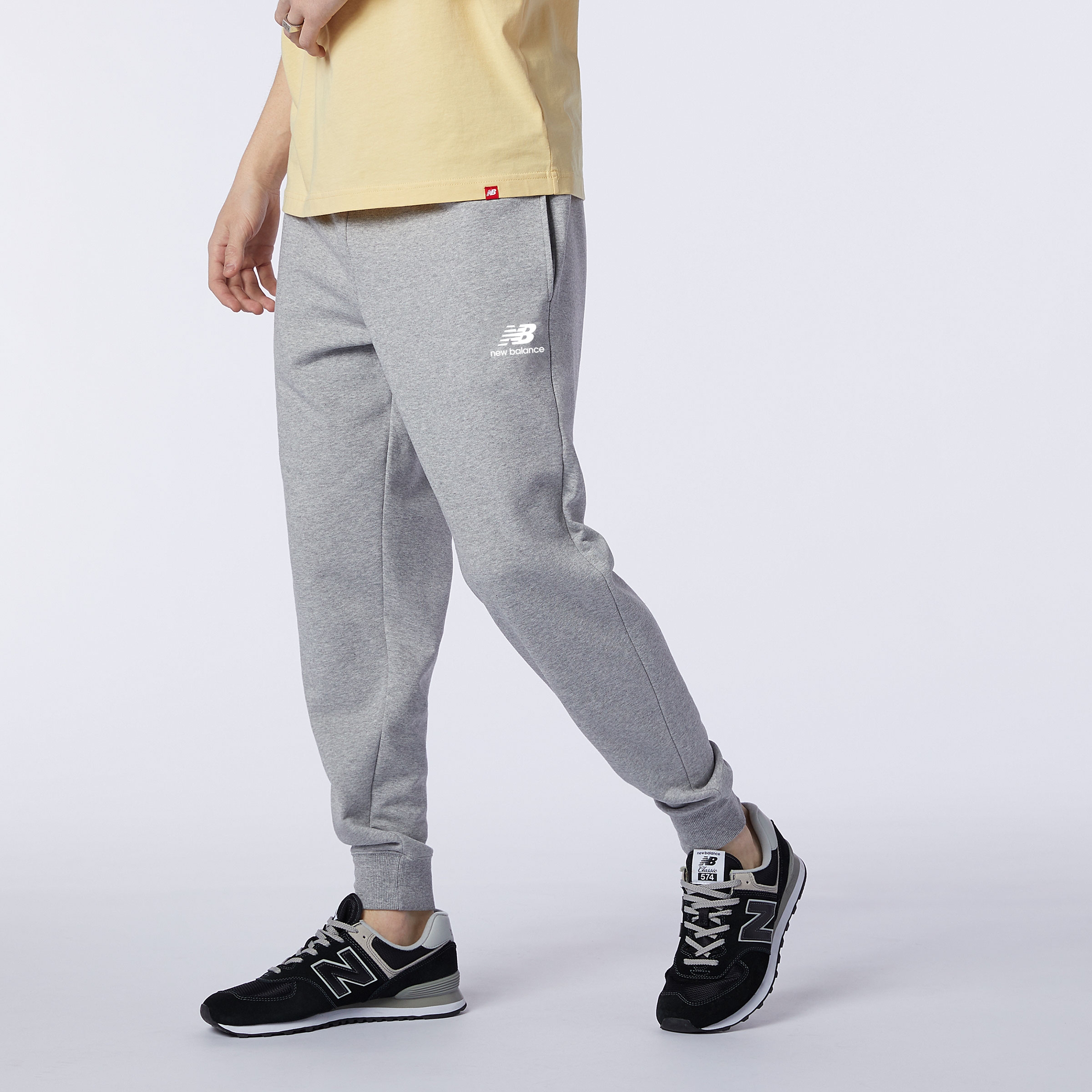 New Balance Pantalón Essentials Embroidered MP11590, Grey/White, swatch