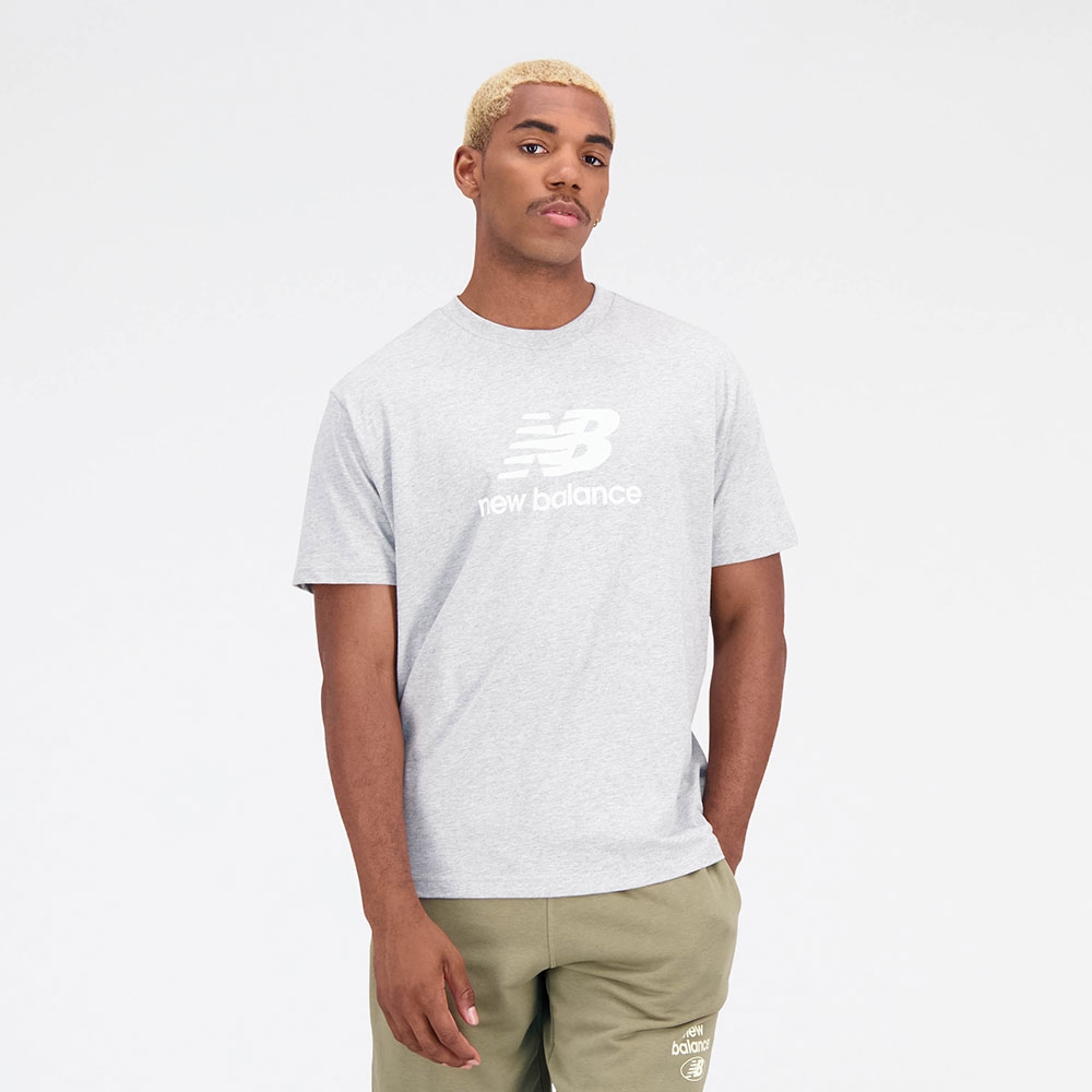 New Balance Remera Essentials Stacked MTA31541, Light grey, swatch