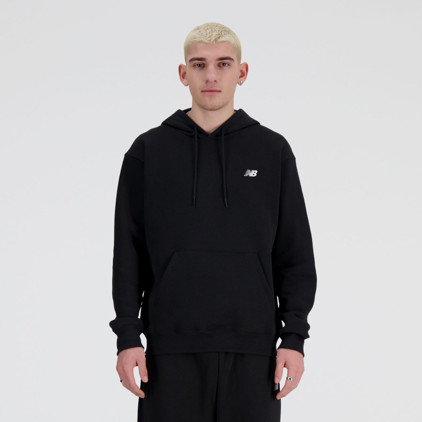 New Balance Small Logo French Terry Hoodie MTA41508, Black, swatch