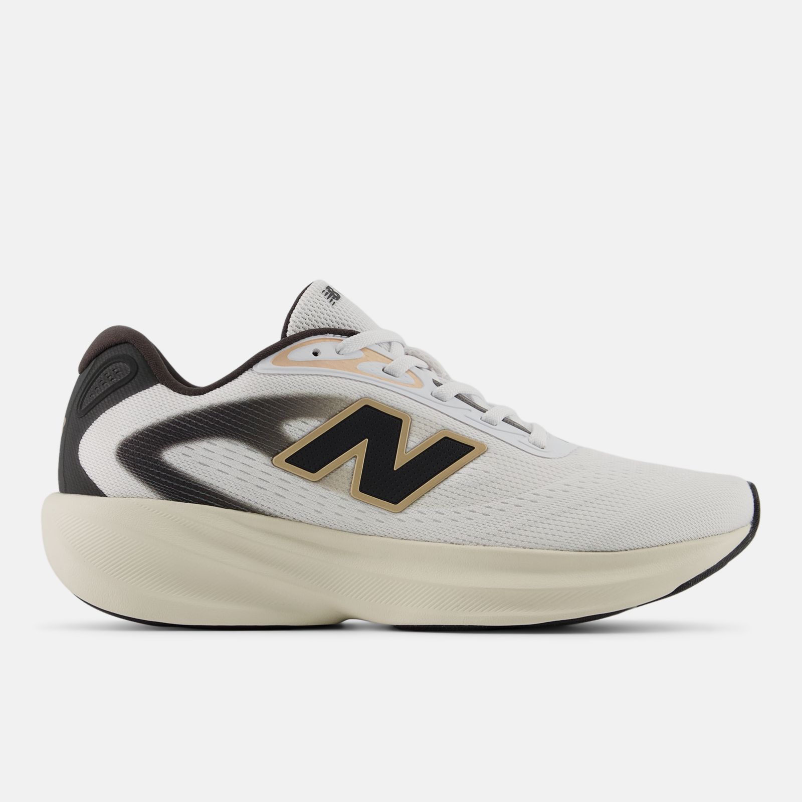 New Balance Fresh Foam 680v9, White/Faded Black/Gold Metallic, swatch