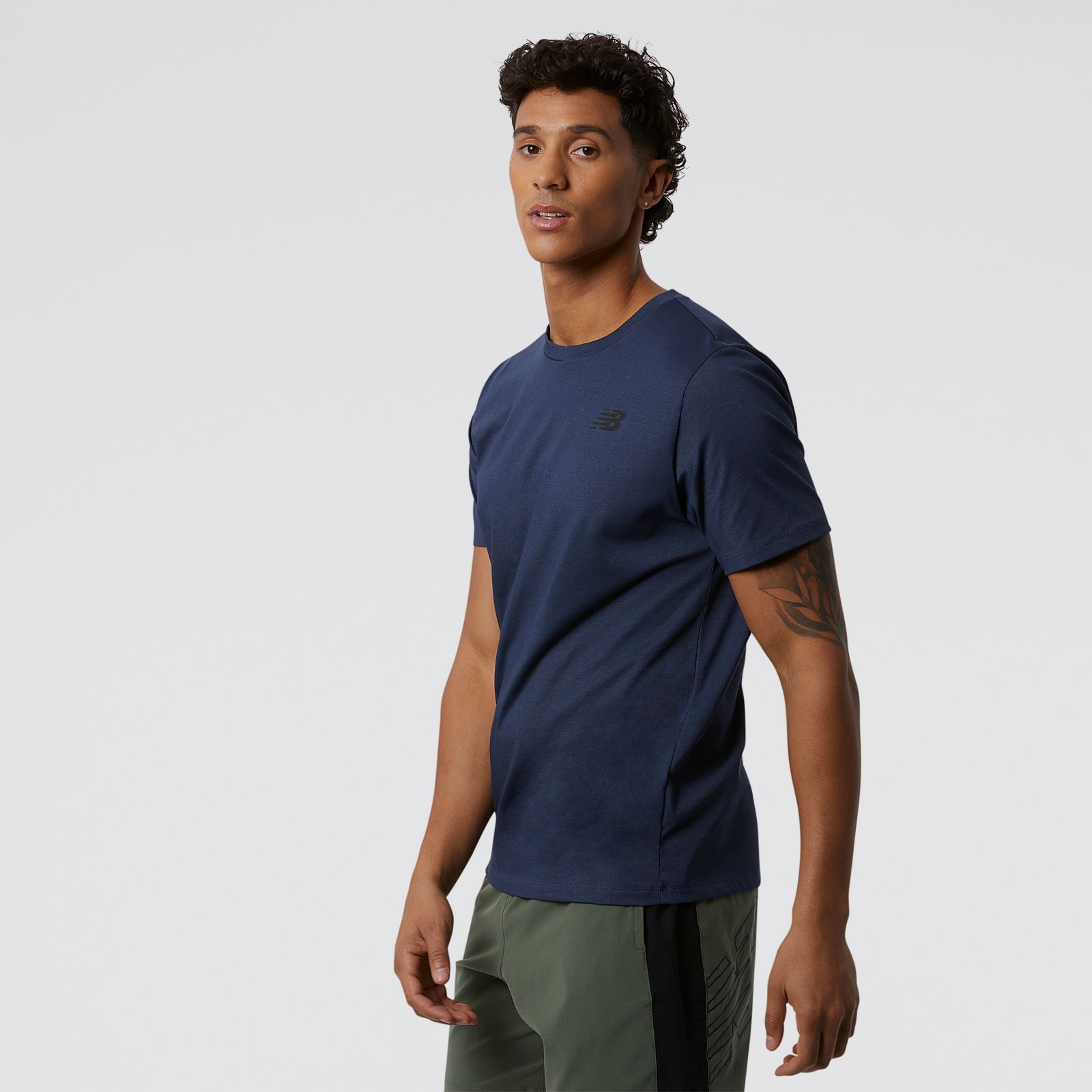 New Balance MT11070NIH Heathertech Tee, Navy, large