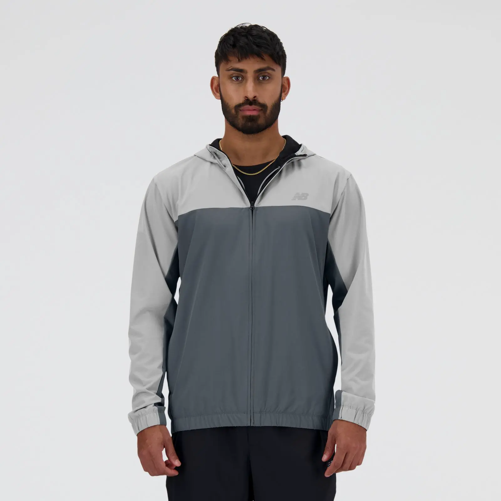 New Balance Campera Woven Full Zip Jacket MJ41018, Grey, swatch