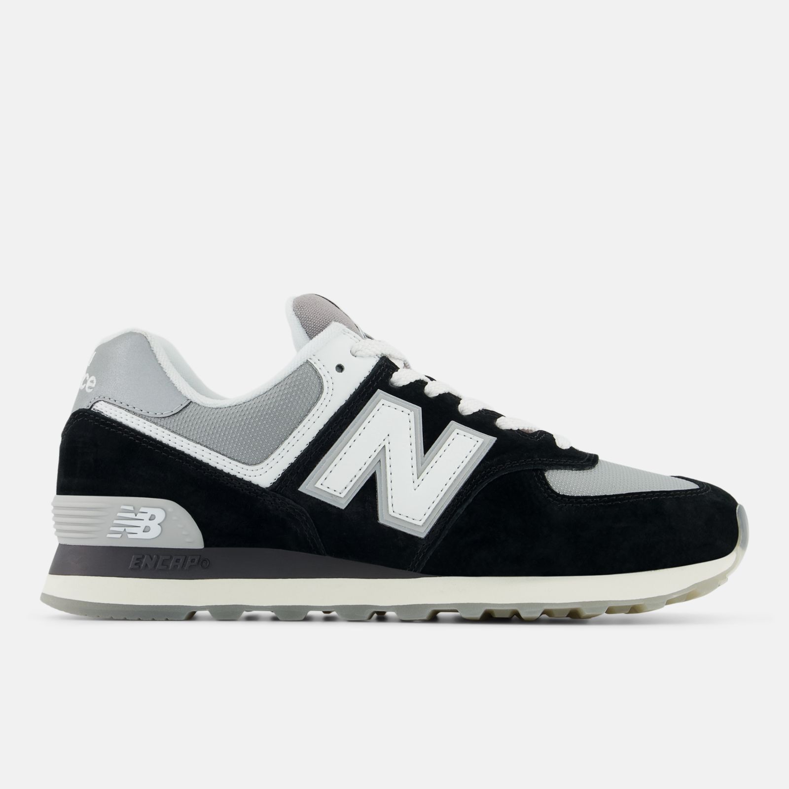 New Balance 574, Black/White, swatch