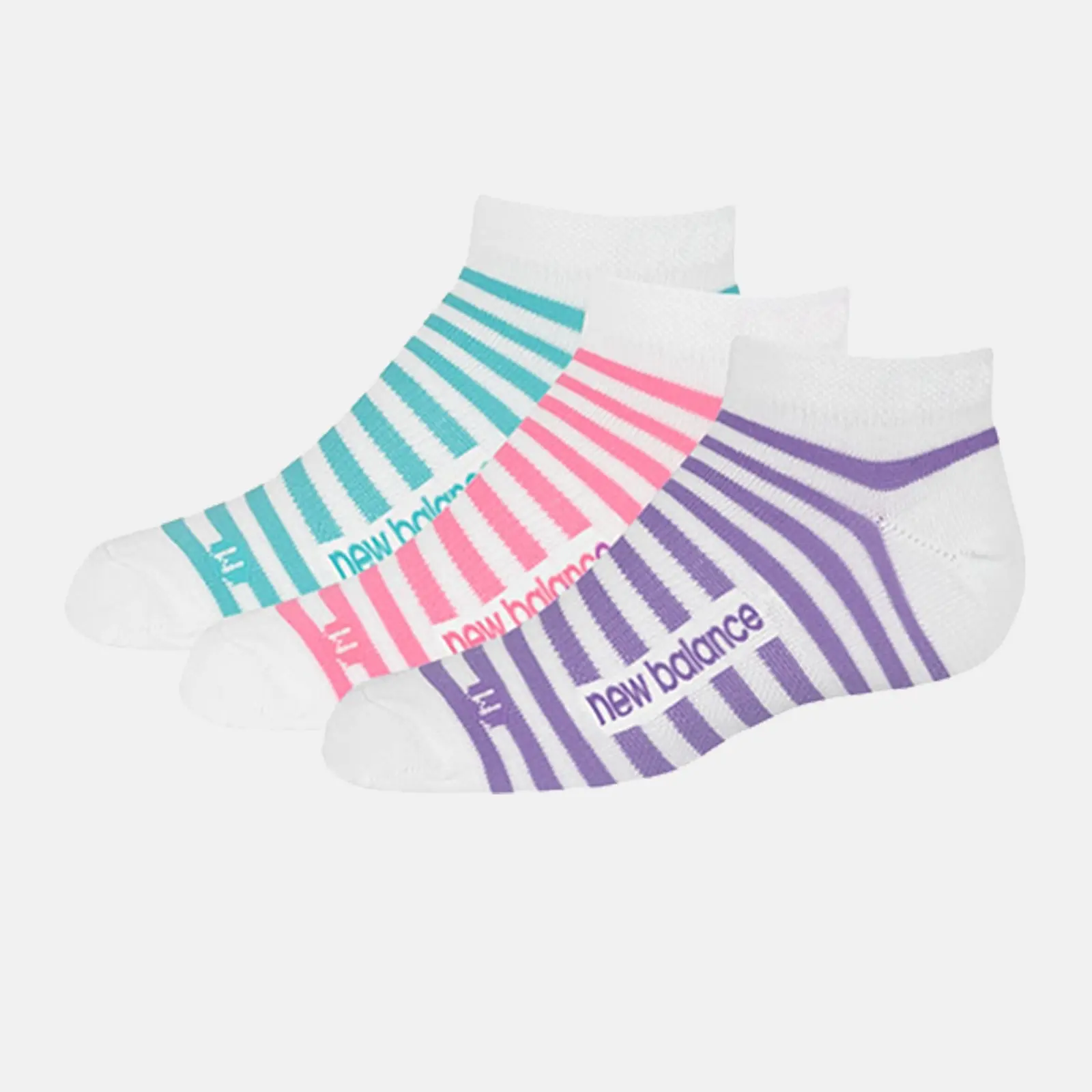 New Balance Medias No Show N850-6 Pack x3 Kids, light blue/pink, swatch