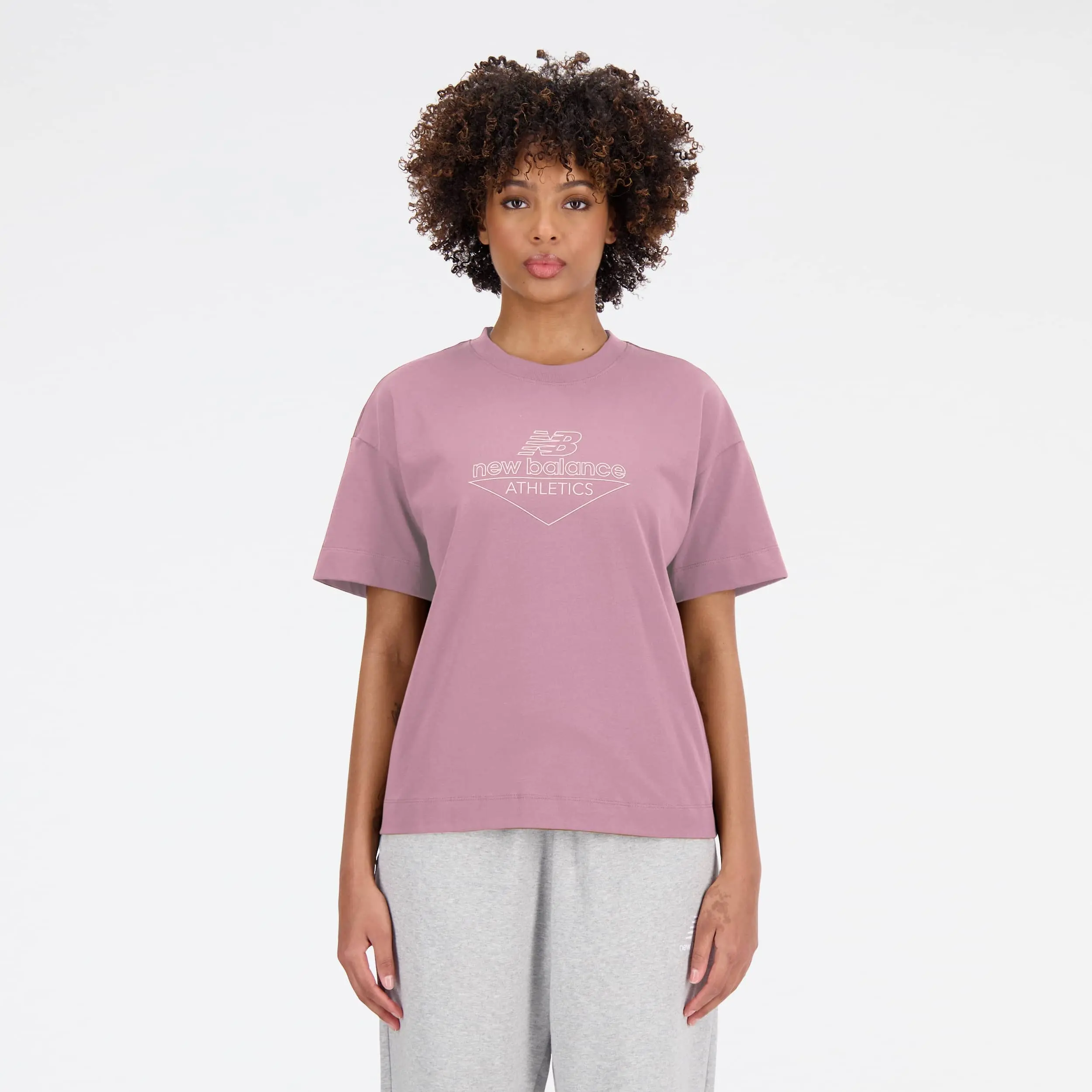 New Balance Remera Athletics Cotton Jersey Boxy AWT33526, Lilac, swatch