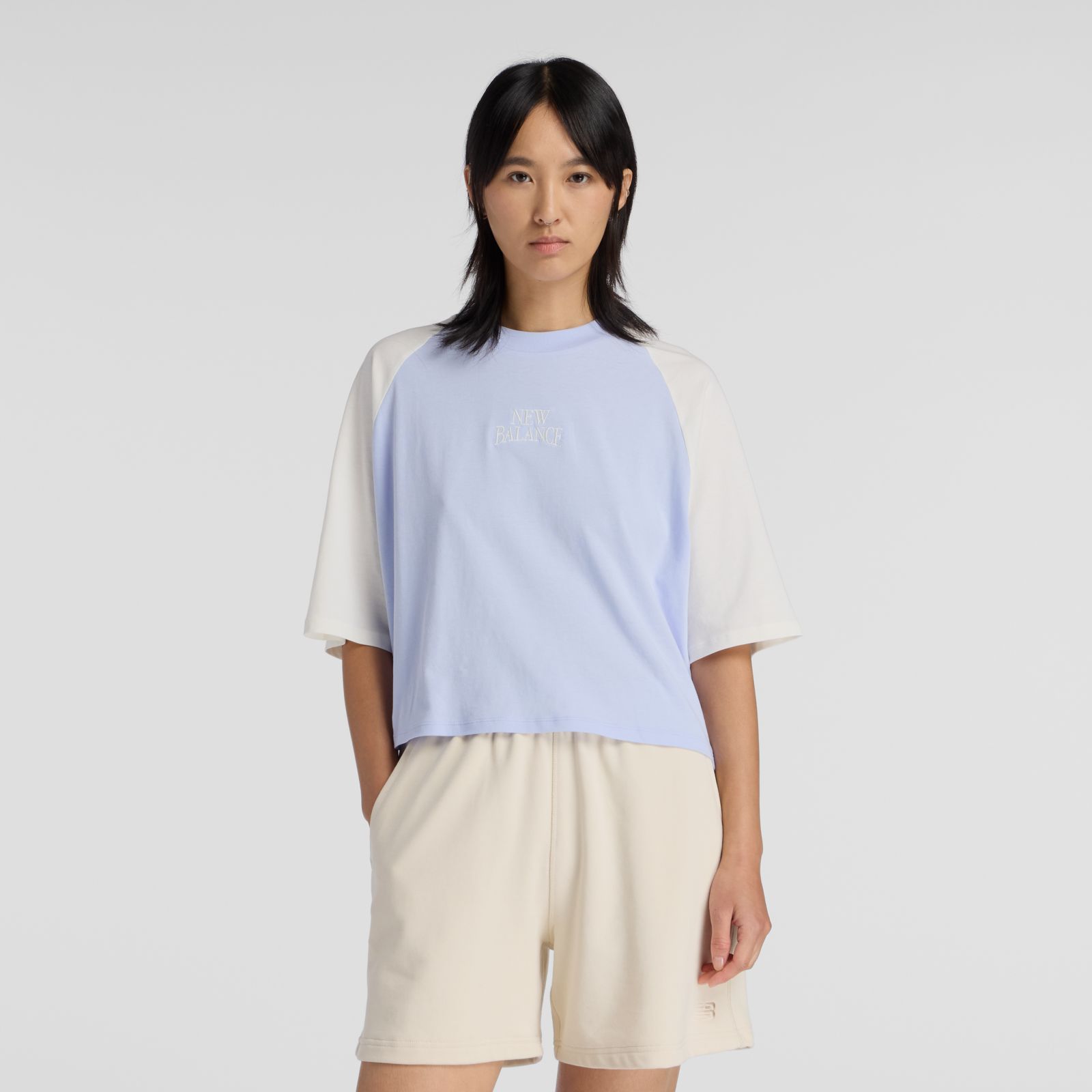 New Balance Remera Trackside Raglan WT61J0VV, Daybreak, swatch