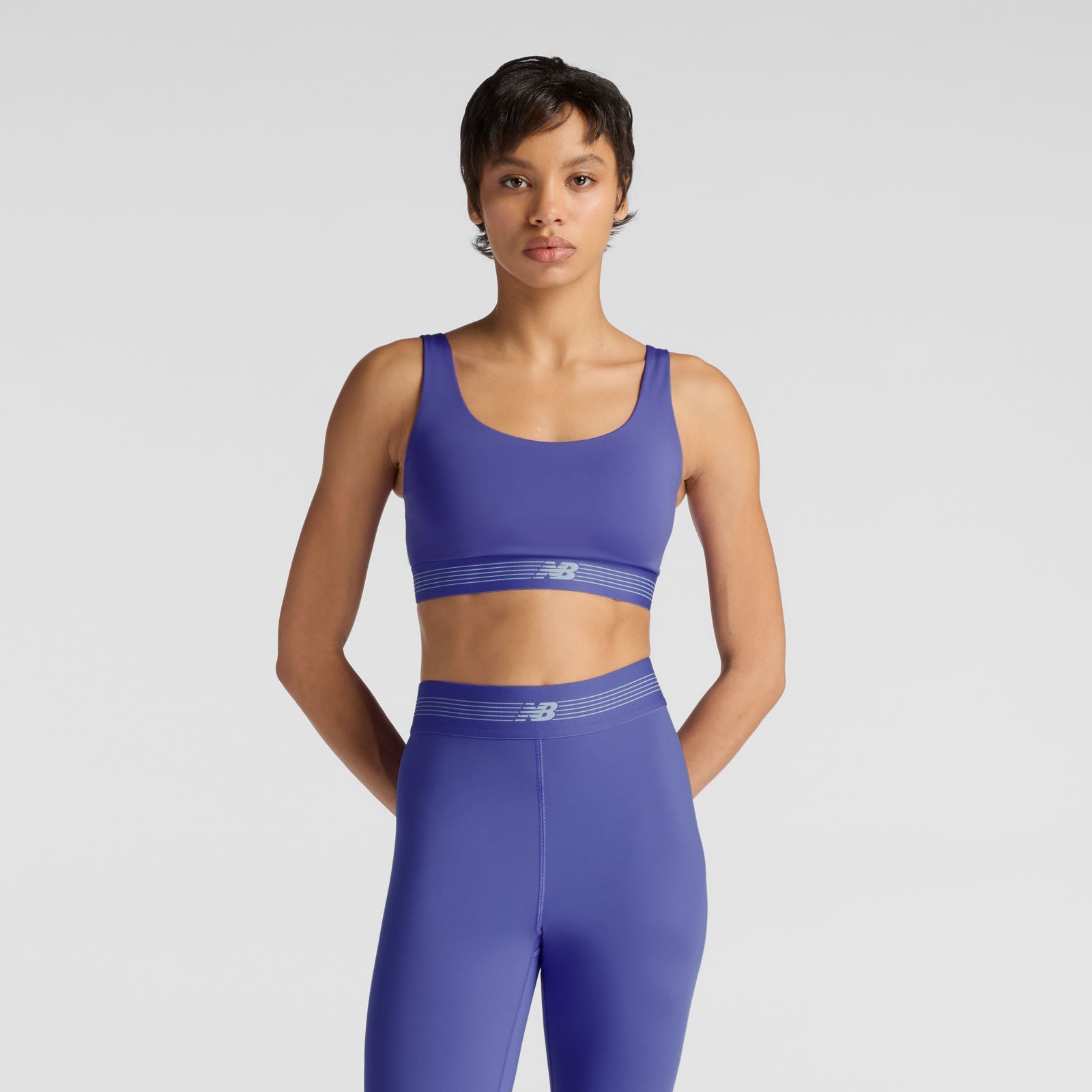 New Balance Crop Top AC Train Bra WB61Q0QK, Electric Purple, swatch