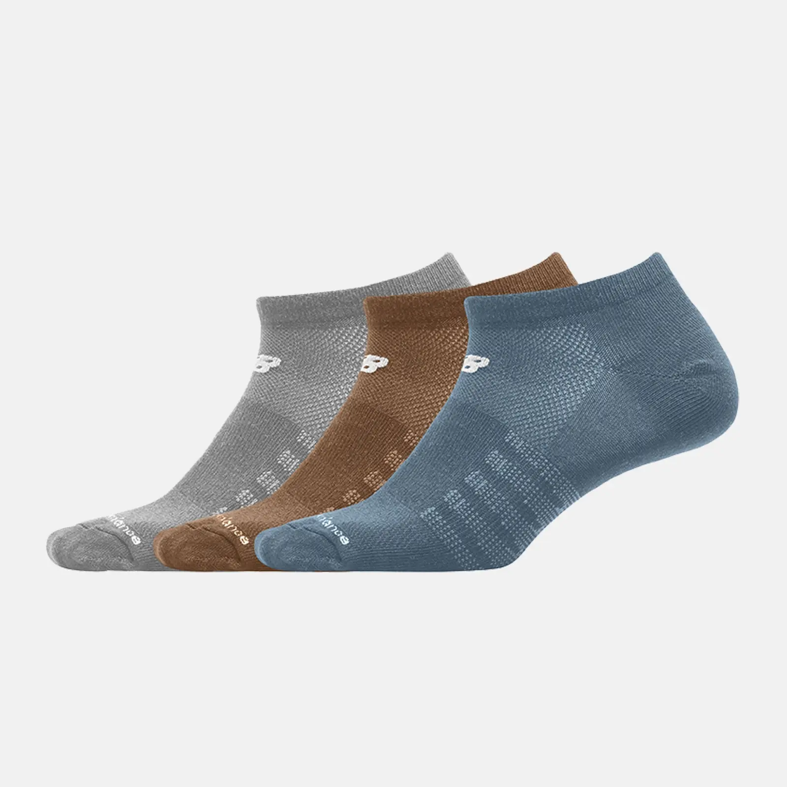 New Balance Medias Lifestyle No Show Pack X3, grey/brown, swatch