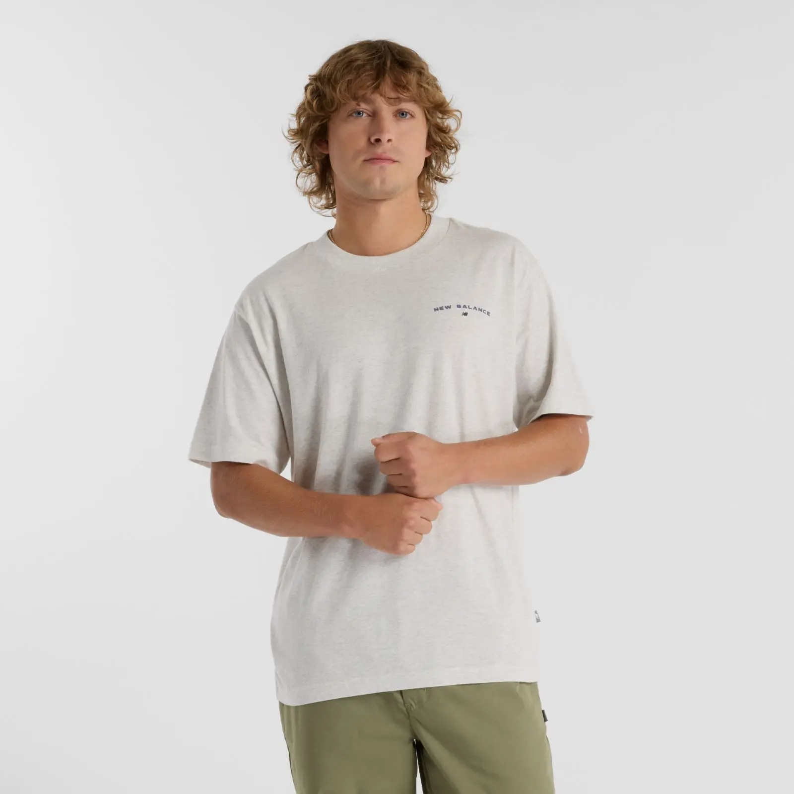 New Balance Remera Reimagined Graphic T-shirt MTA51507, Ash heather, swatch