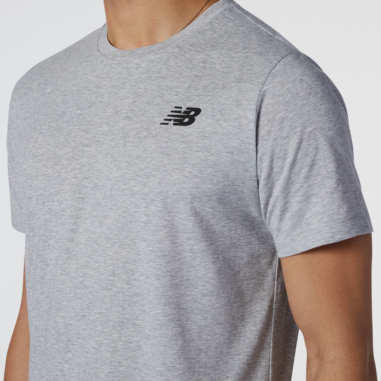 New Balance MT11070AG Heathertech Tee, Grey, large