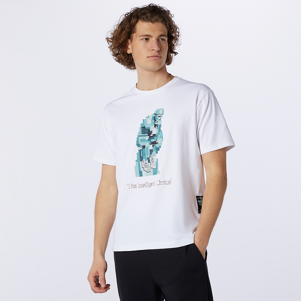 New Balance Remera Athletics Artist Lister MT13556, White, large