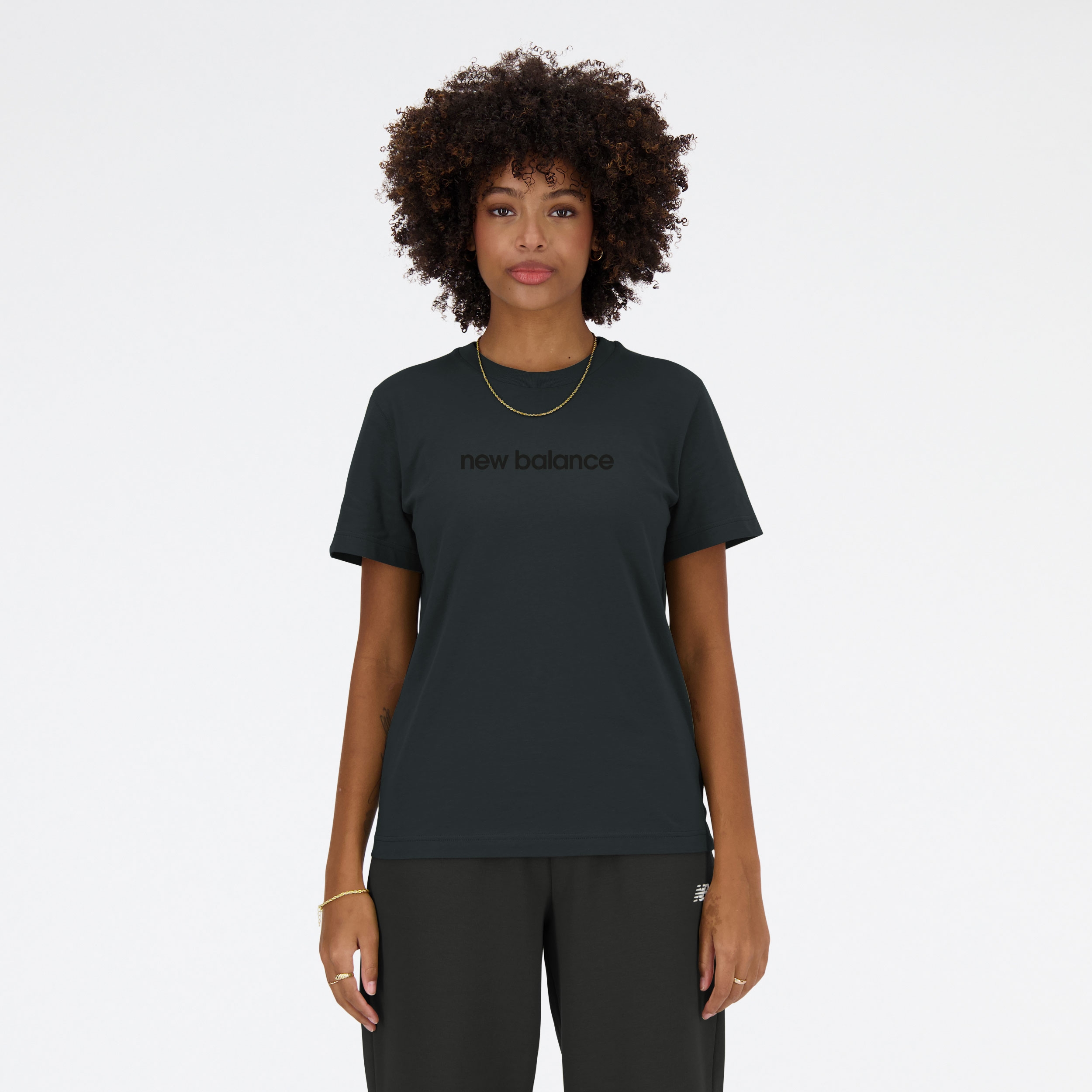 New Balance Remera Linear Brand Grp Tee WTA41582, Dark/Grey, swatch