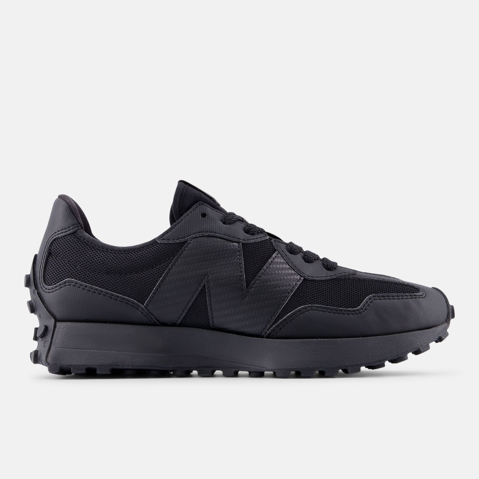 New Balance 327, Black/Carbon Fiber, swatch