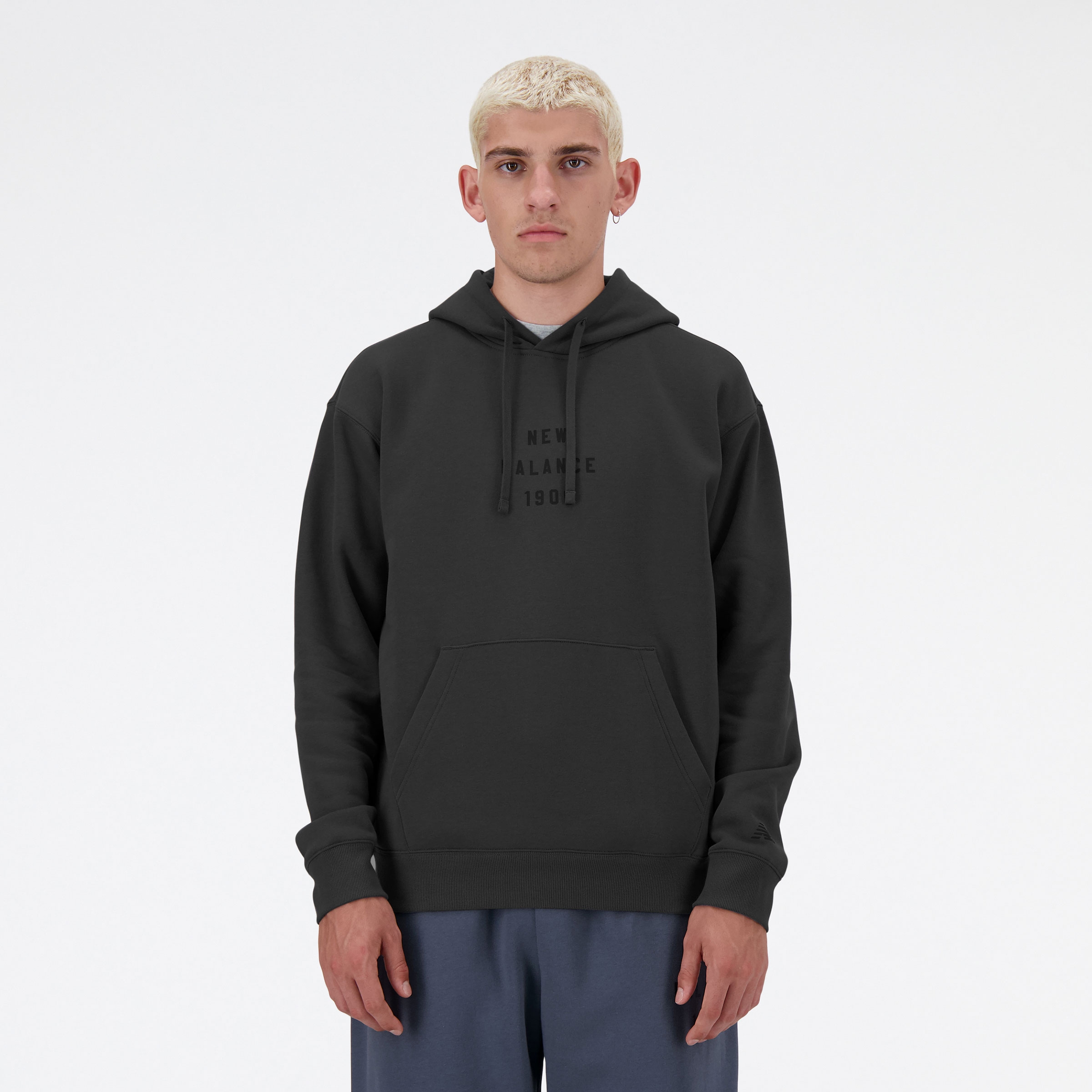 New Balance Iconic Collegiate Graphic Hoodie MTA41517, Black, swatch