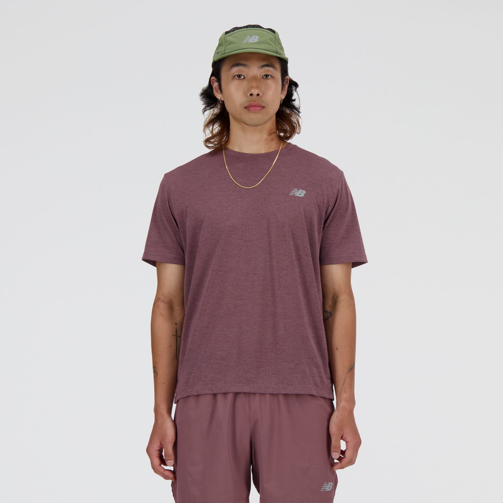 New Balance Remera Athletics T-Shirt MT41253, Wine, swatch