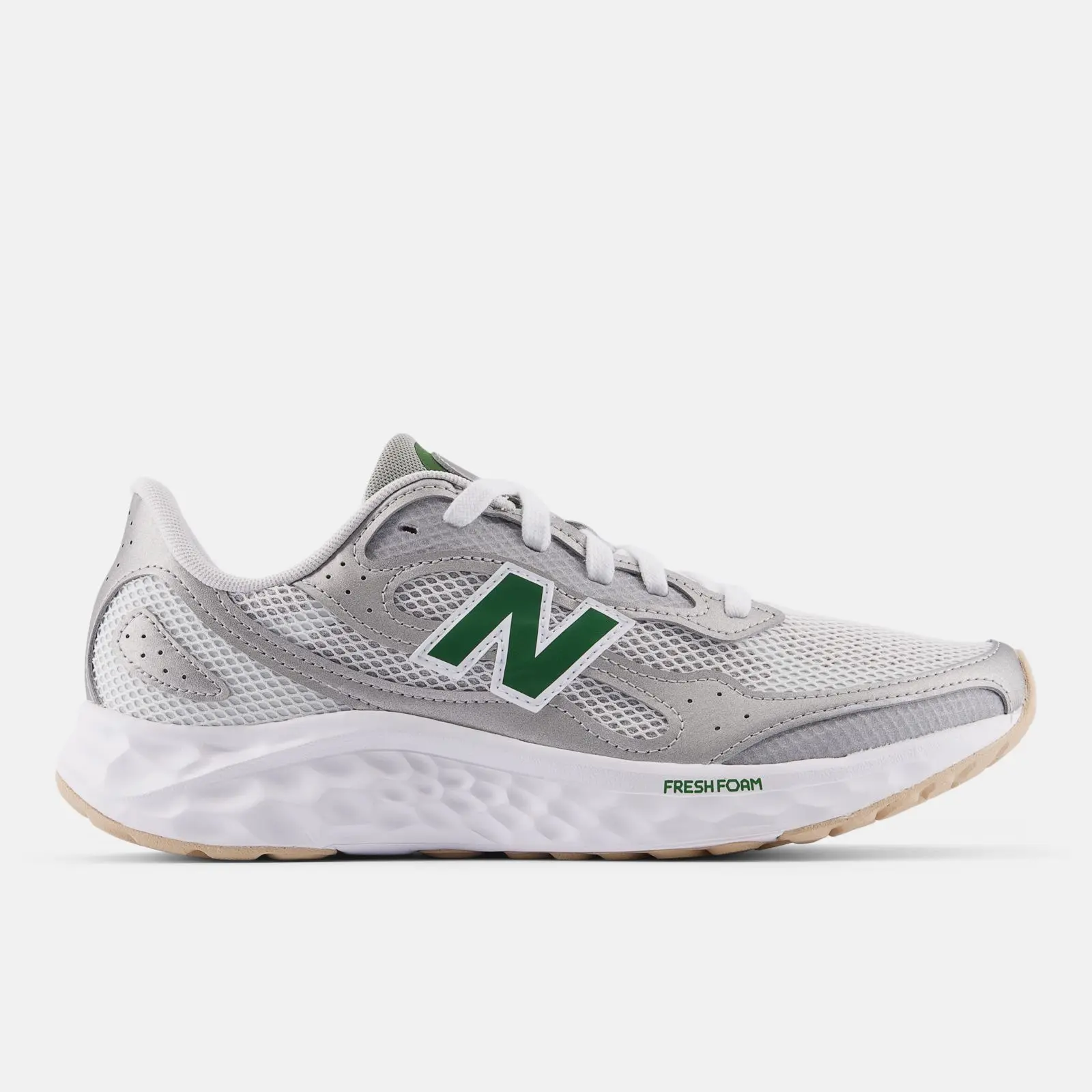 New Balance Fresh Foam Arishi v4, Raincloud/Silver Metallic/Dark Alpine Green, swatch