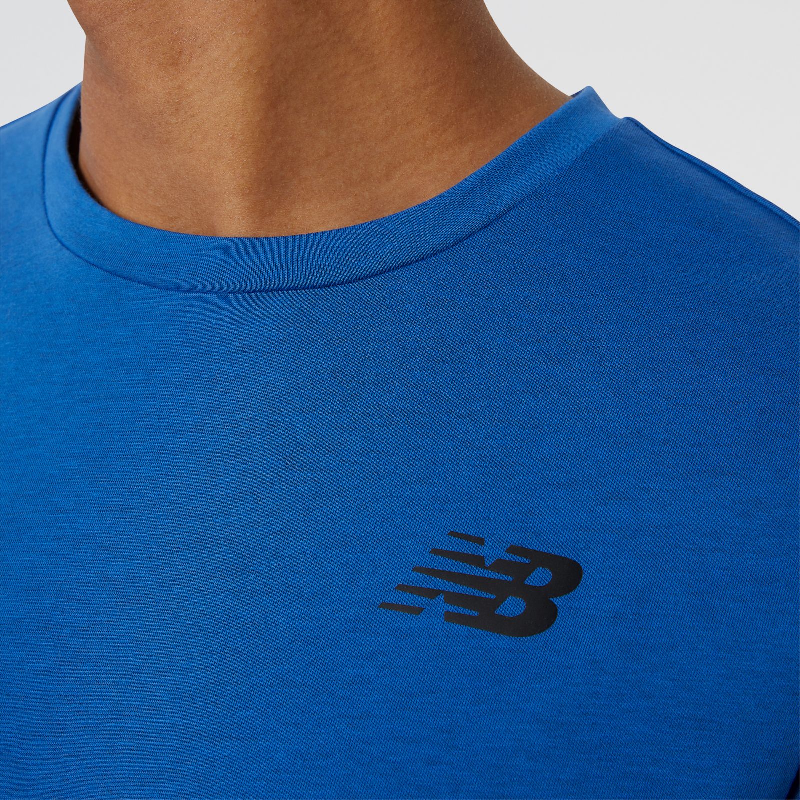 New Balance MT11070CH1 Heathertech Tee, Blue, large