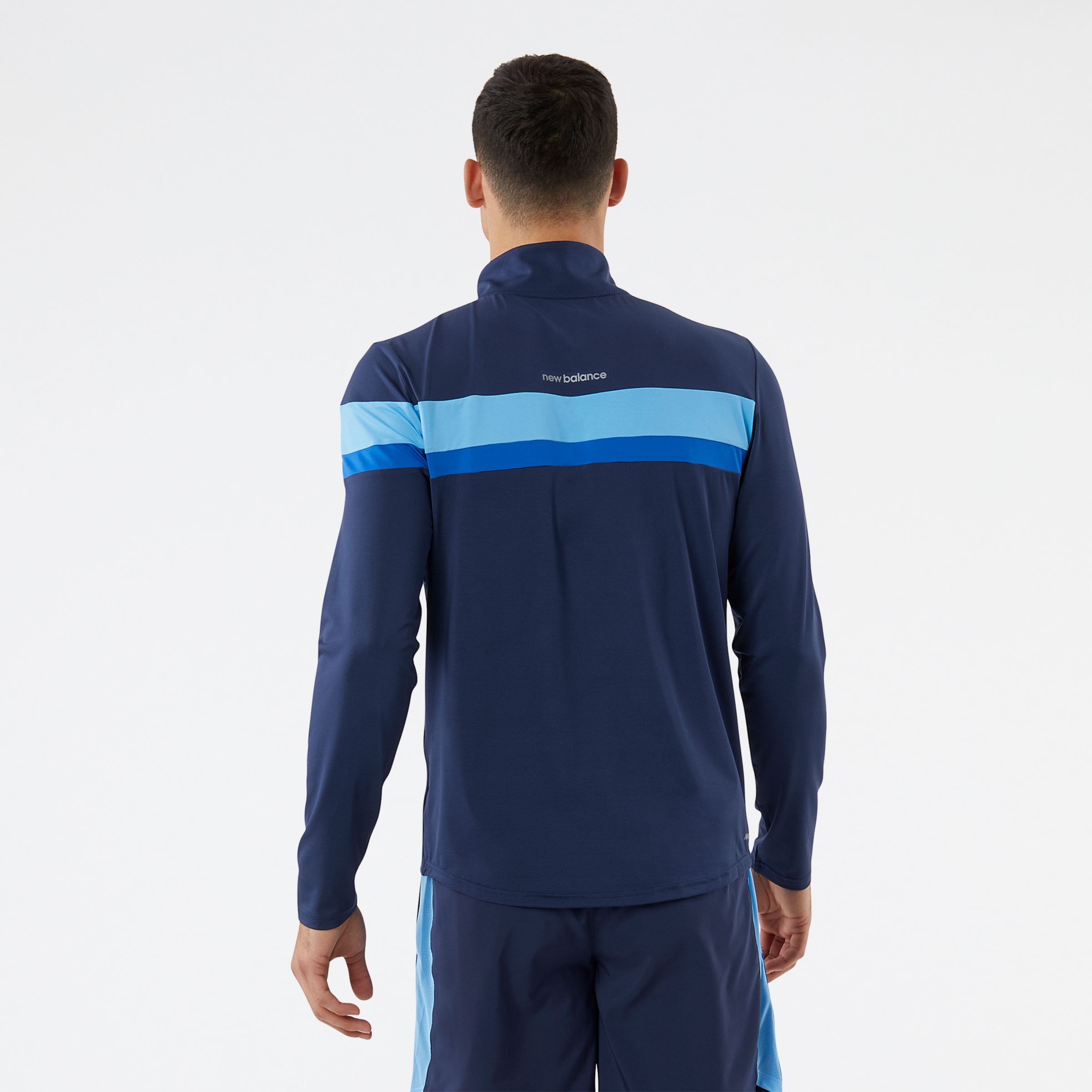 New Balance MT23227NGO Accelerate Half Zip, Navy, large