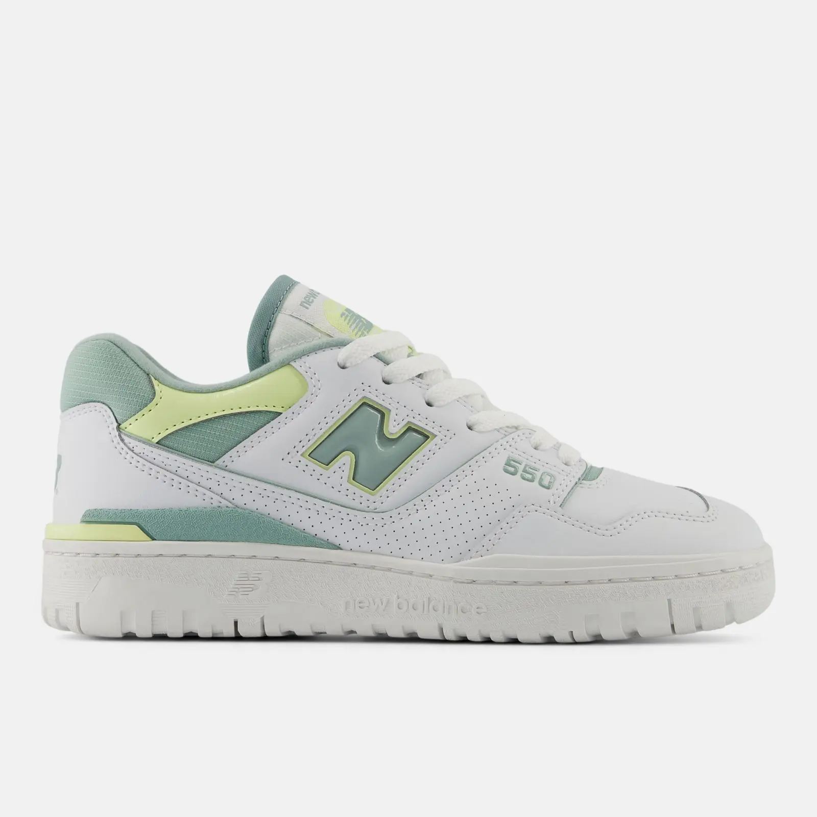 New Balance 550, white/green, swatch