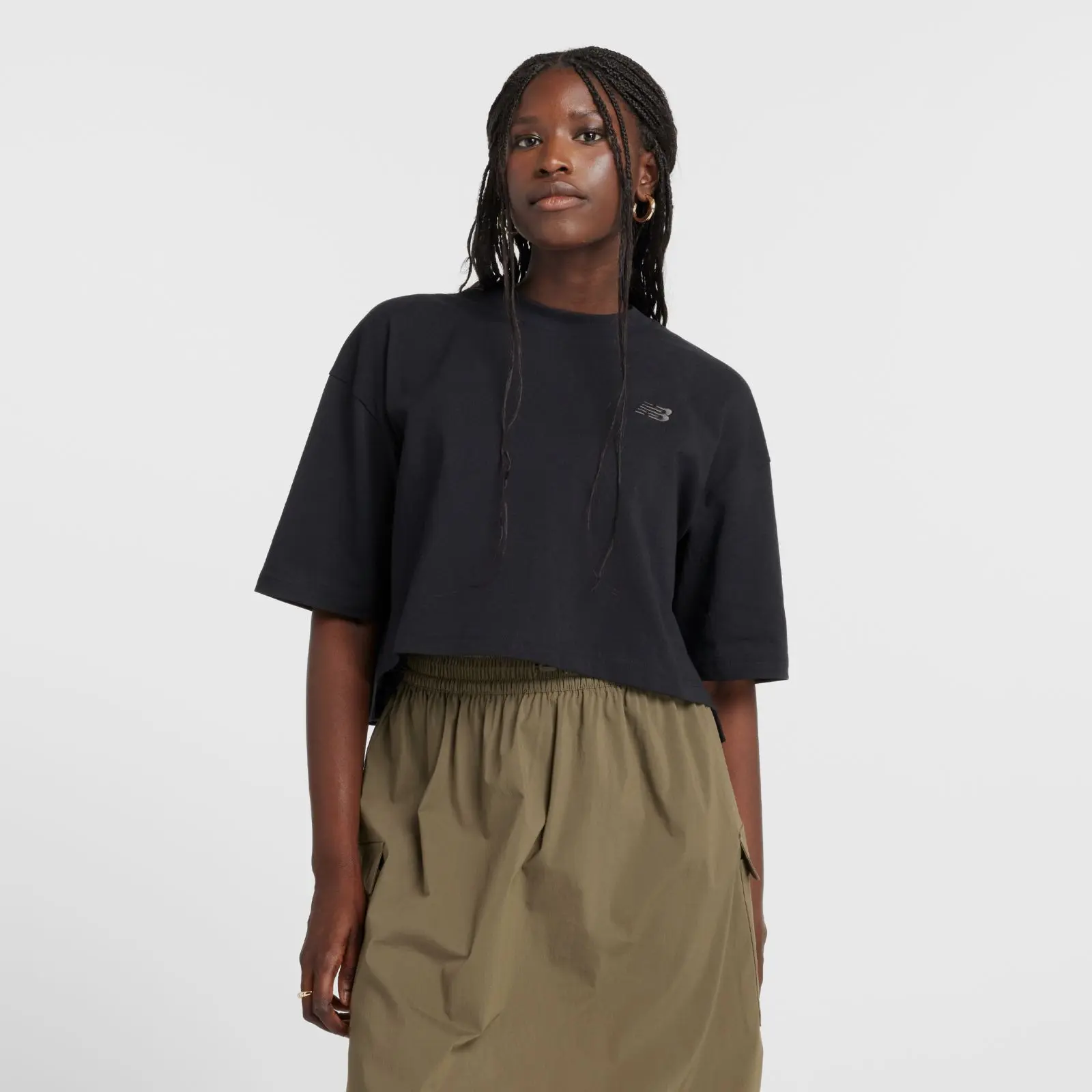 New Balance Remera Logo Oversized Jersey T-Shirt WTA43536, Black, swatch